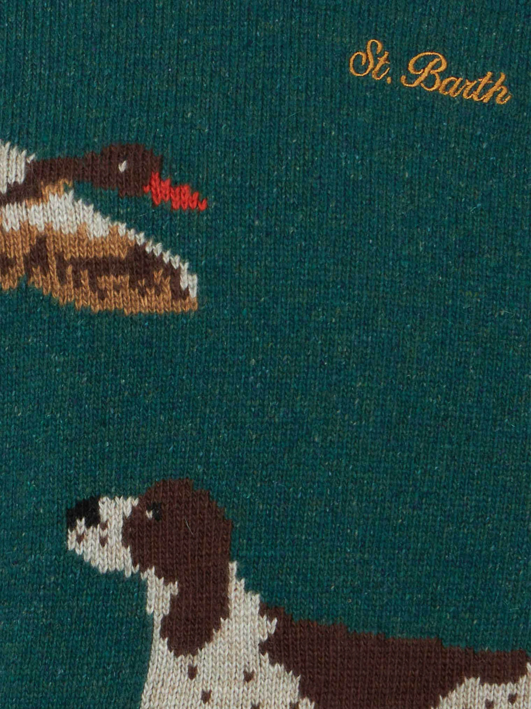 Maglione da bambino donegal girocollo con stampa jacquard Cani - Image 2