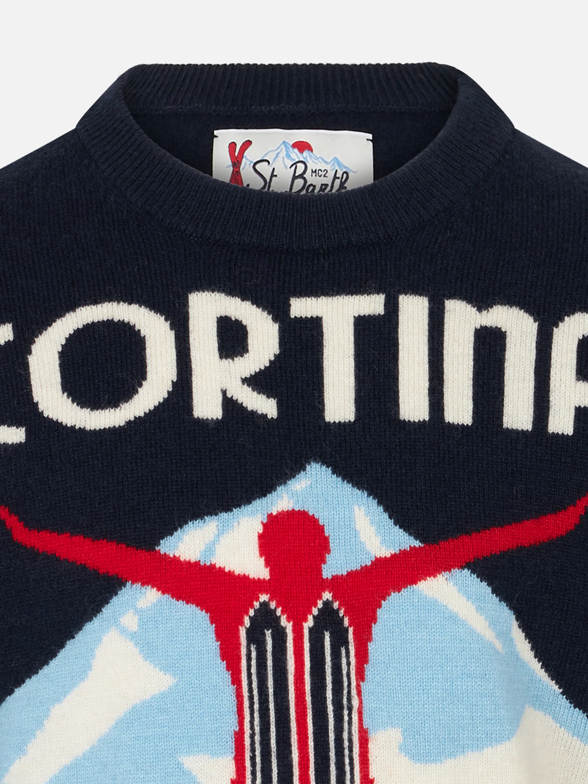 Maglia da bambino girocollo con stampa cartolina Cortina - Image 2