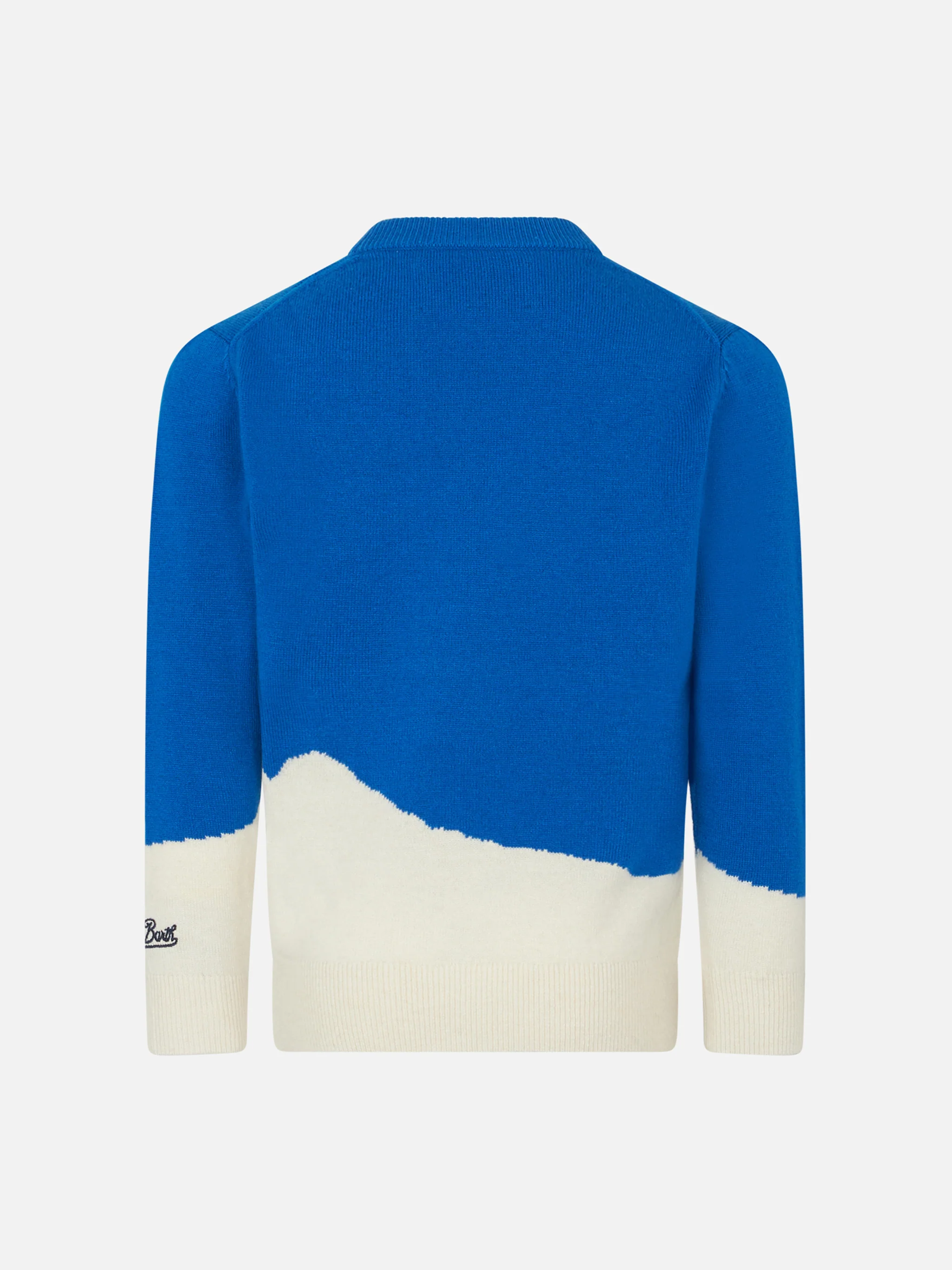 Maglione da bambino girocollo con stampa jacquard postcard Courma Cable - Image 3