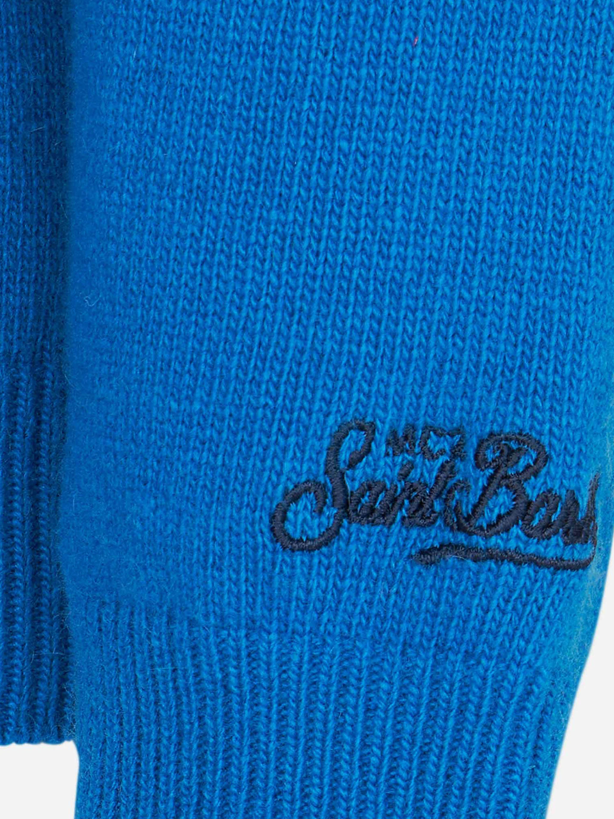 Maglione blu da bambino con scritta Courma - Image 3