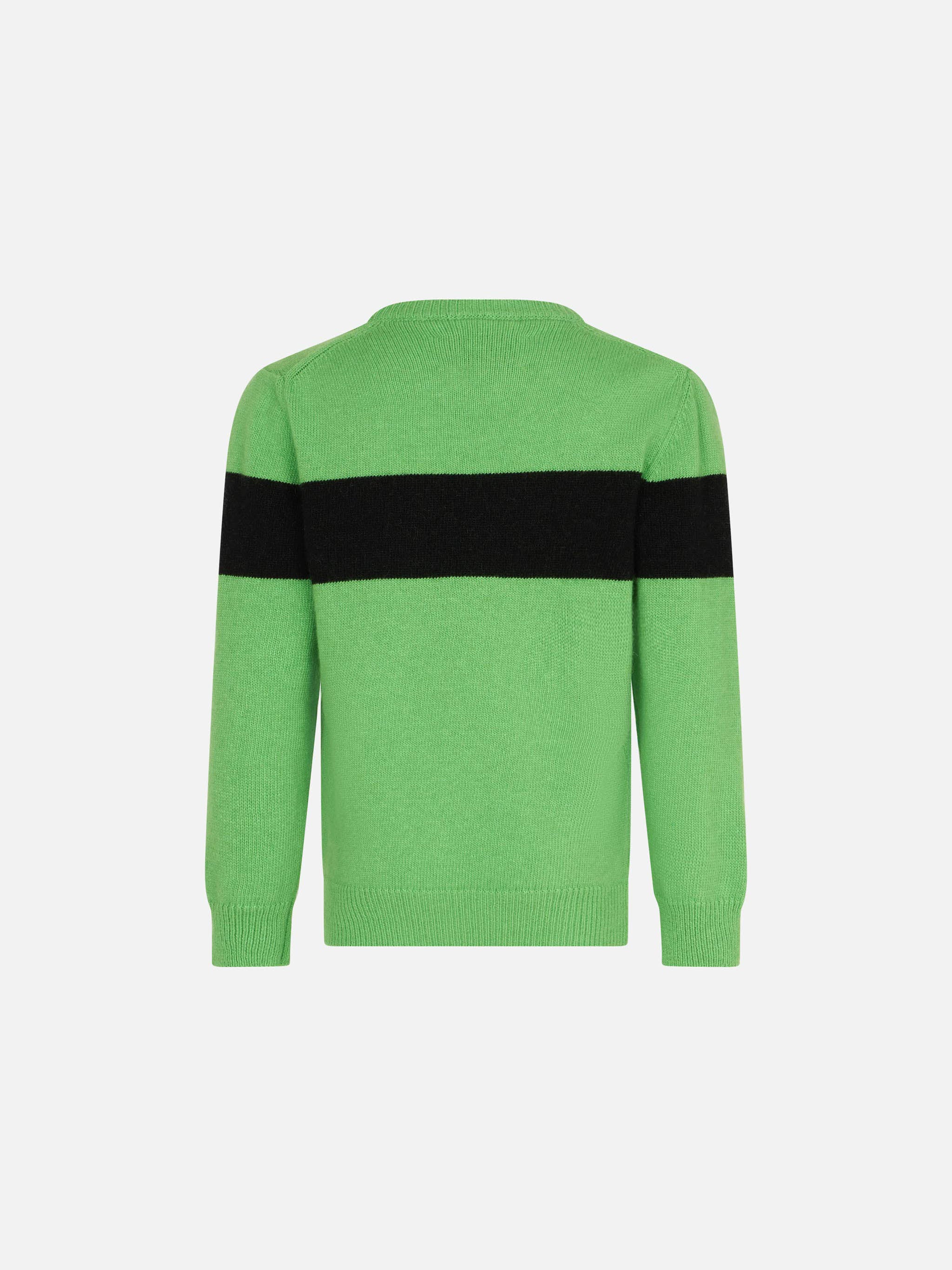 Maglione verde fluo da bambino con scritta Off-Piste - Image 2