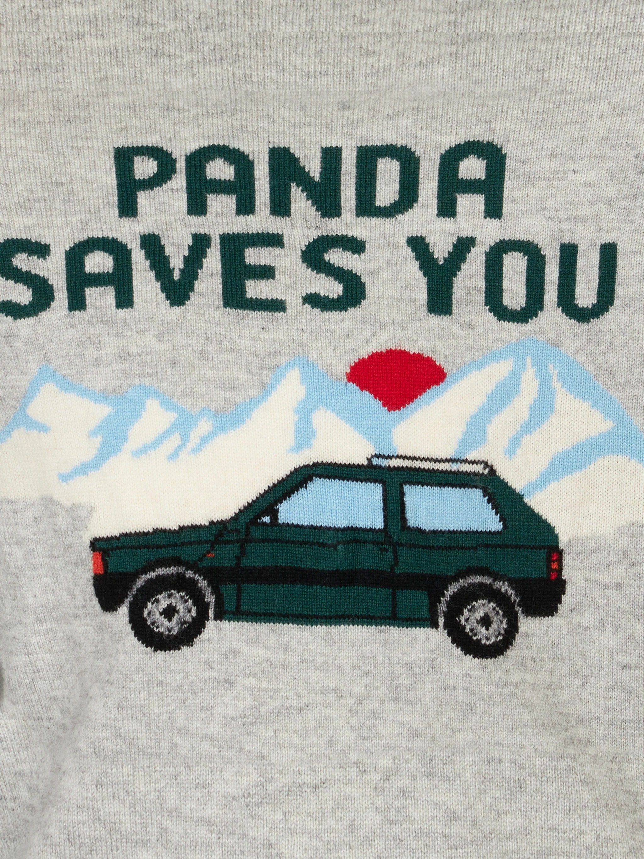 Maglione girocollo da bambino con stampa jacquard Panda saves you - Image 2