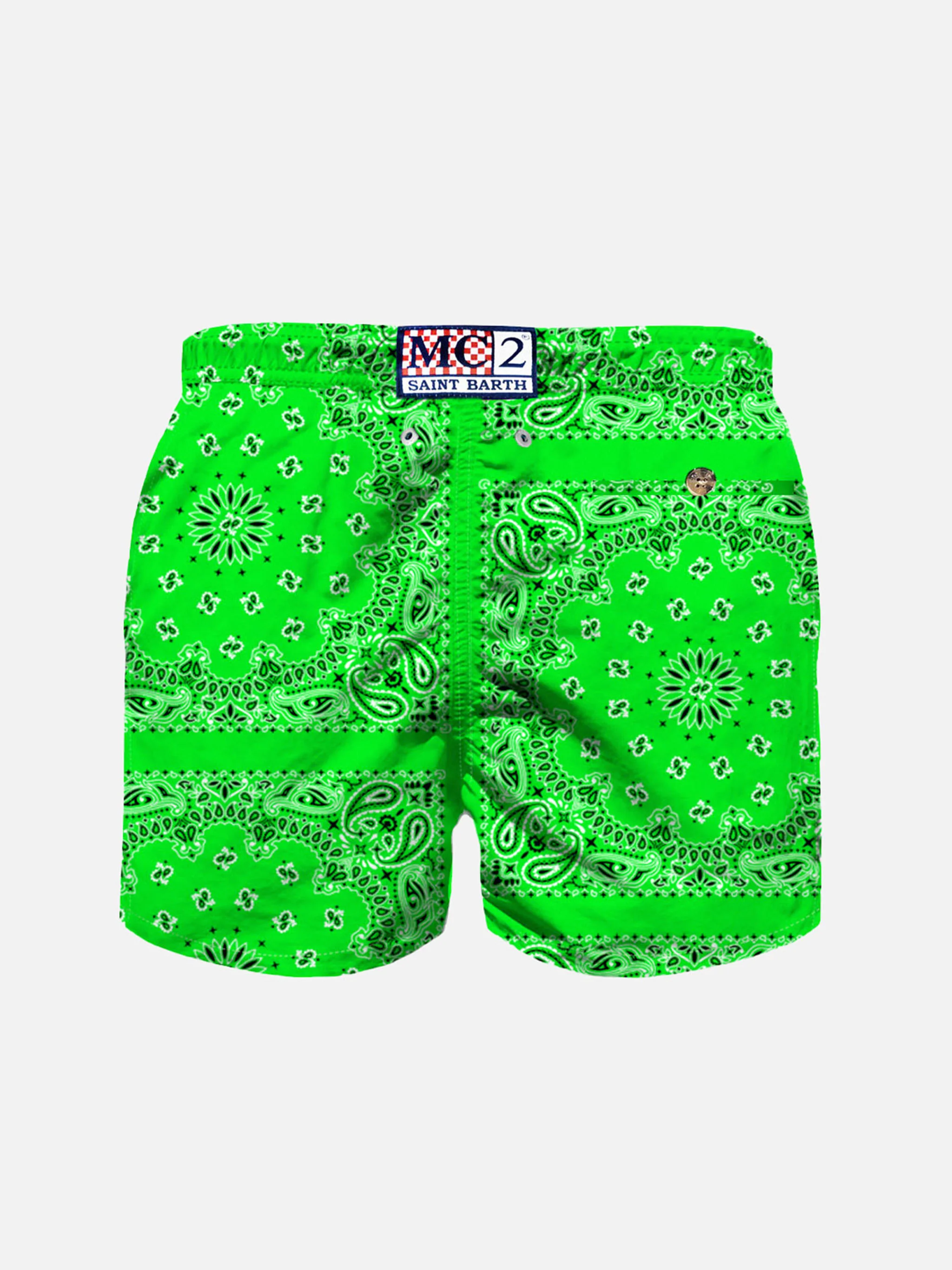 Costume da bambino verde fluo con stampa bandana - Image 2