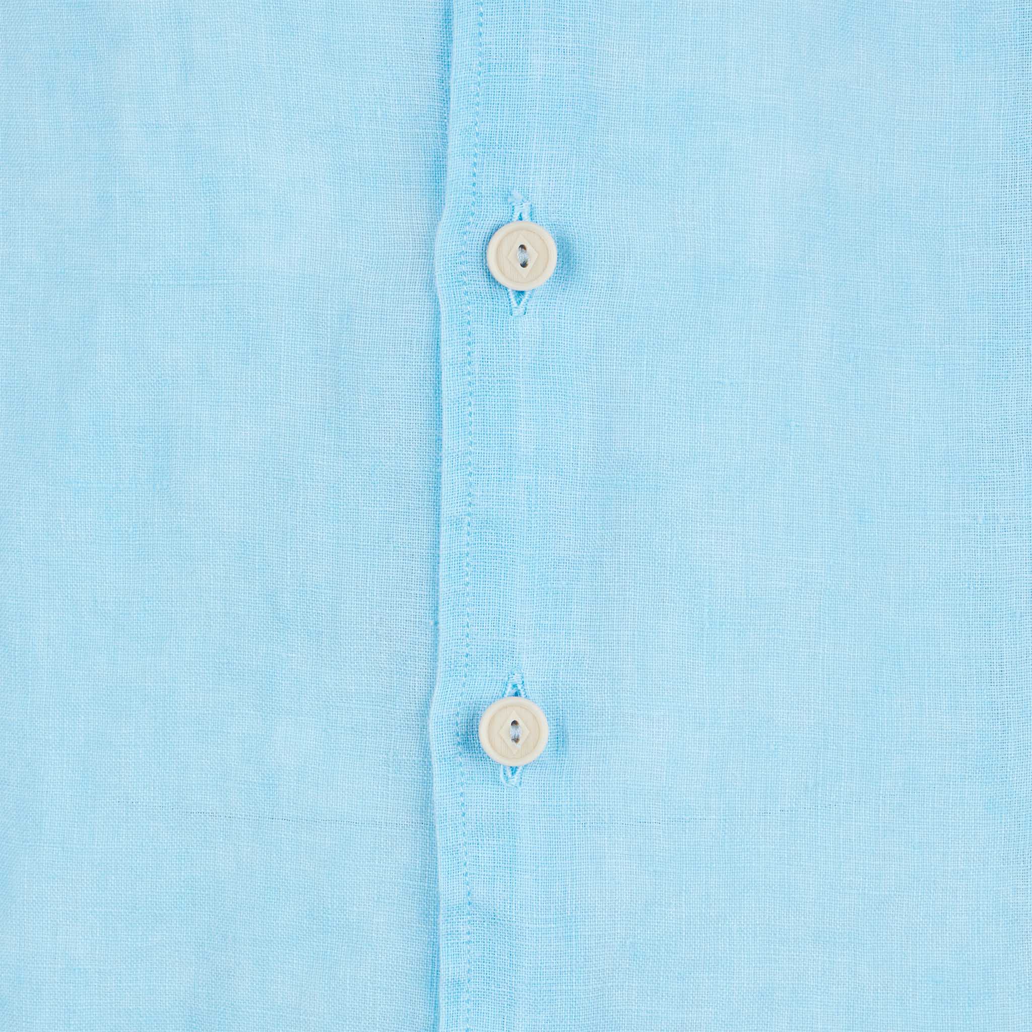 Camicia da bambino in lino azzurro acqua - Image 2