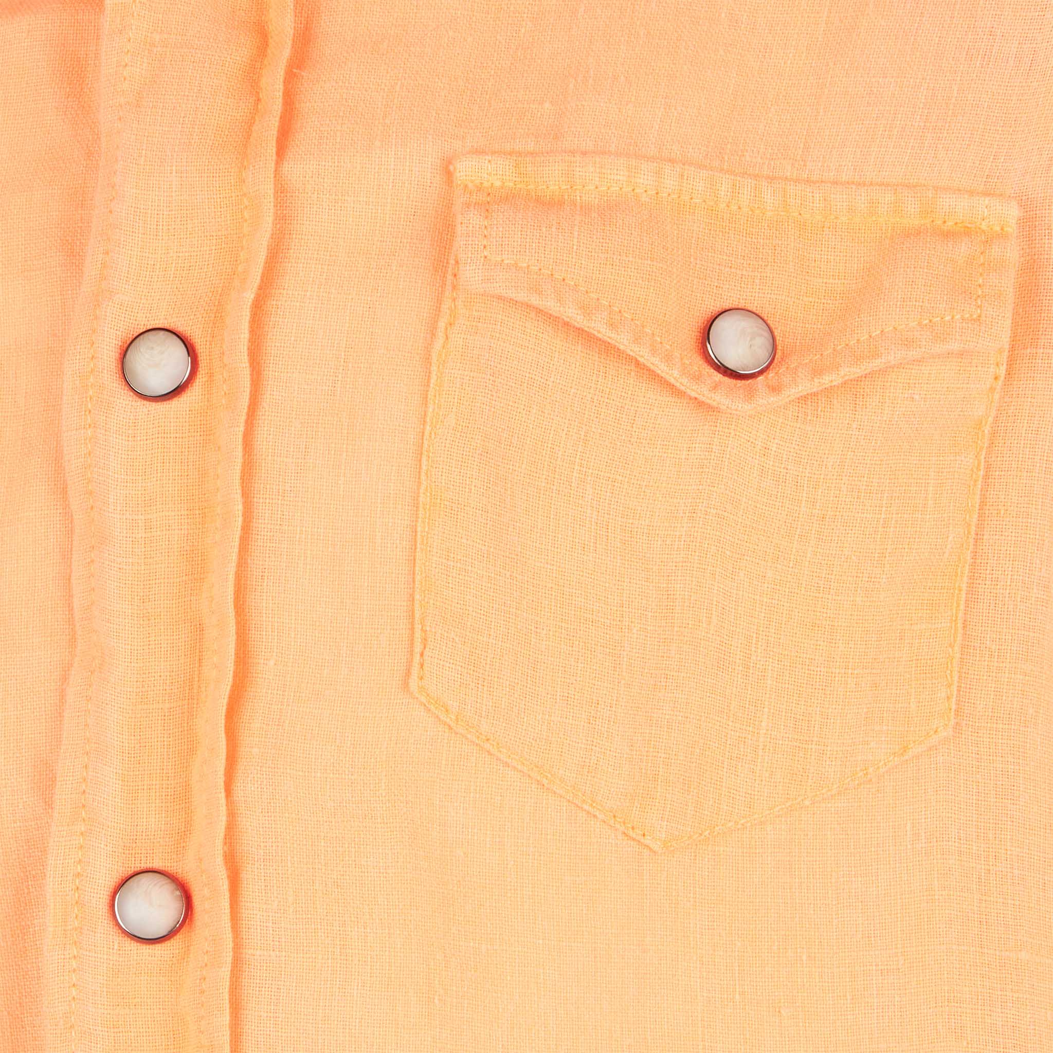 Camicia da bambino in lino arancione fluo - Image 2