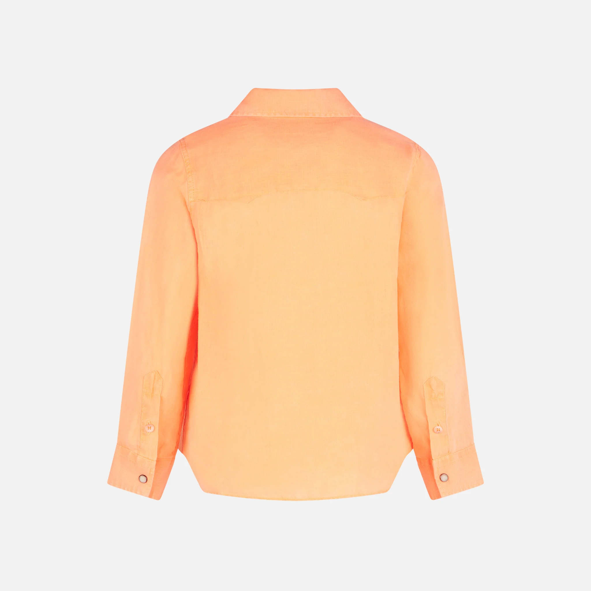 Camicia da bambino in lino arancione fluo - Image 3
