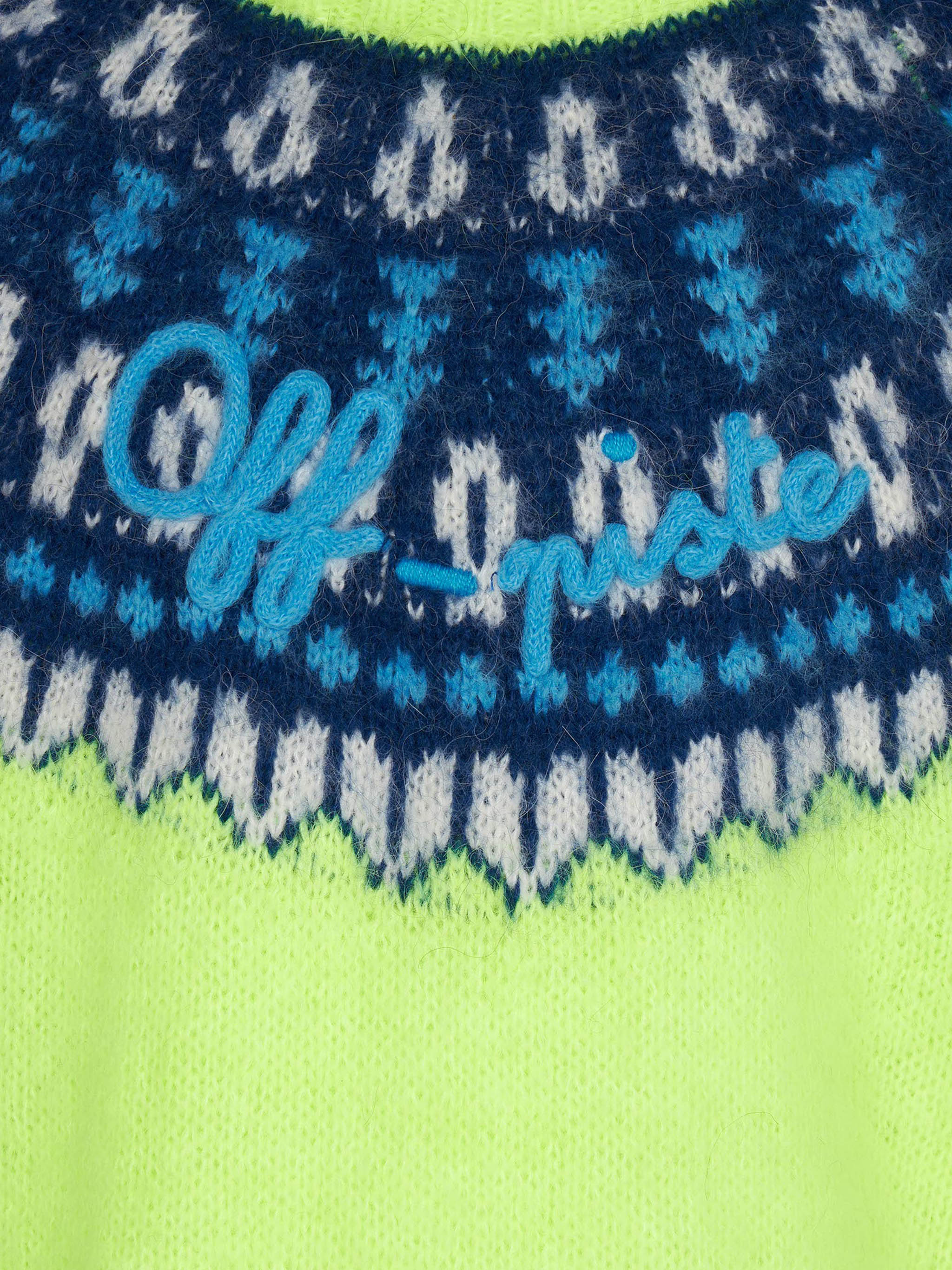 Maglione da bambino giallo fluo con jacquard islandese - Image 3