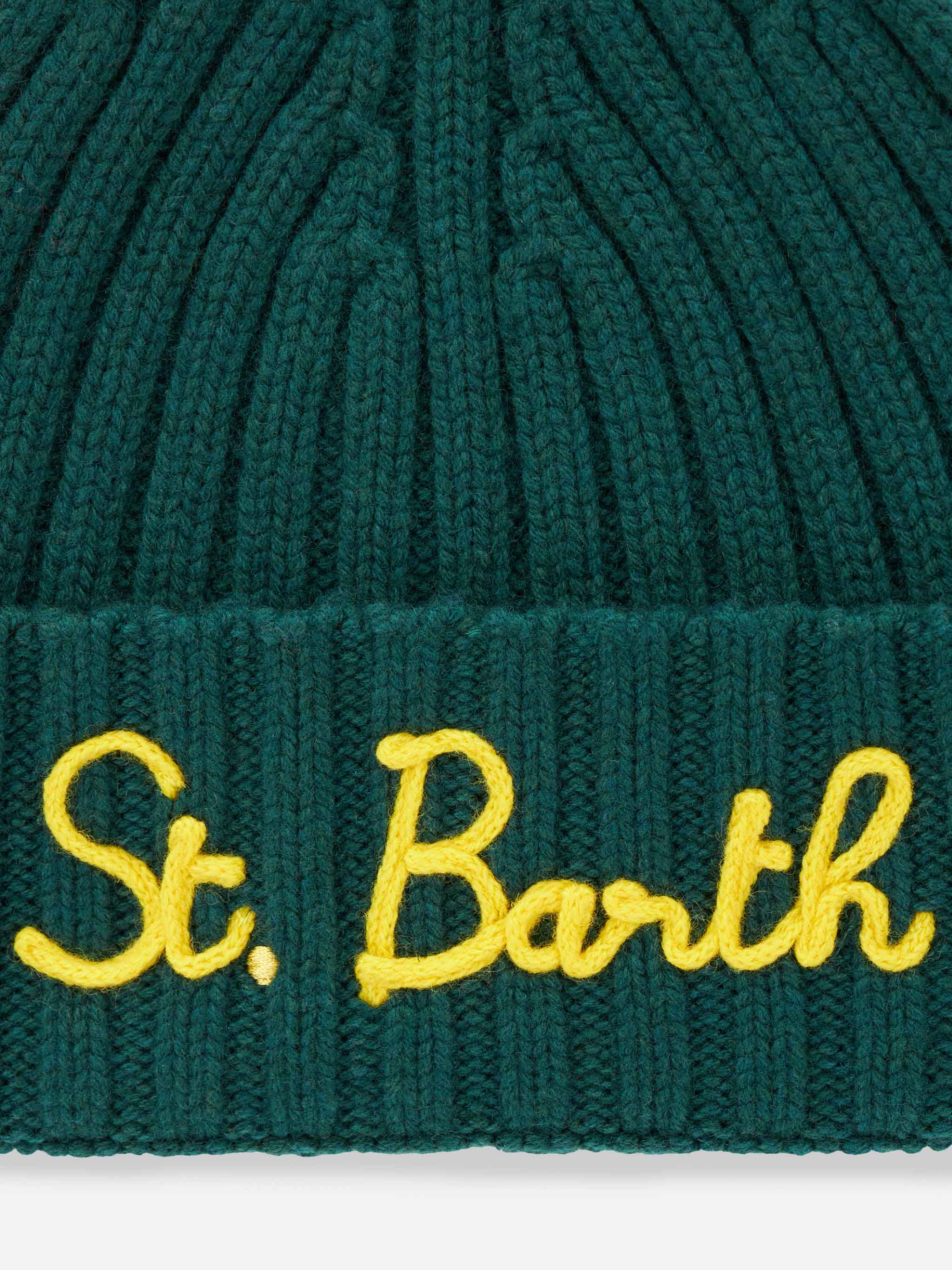 Berretto verde da bambino con ricamo St. Barth - Image 3