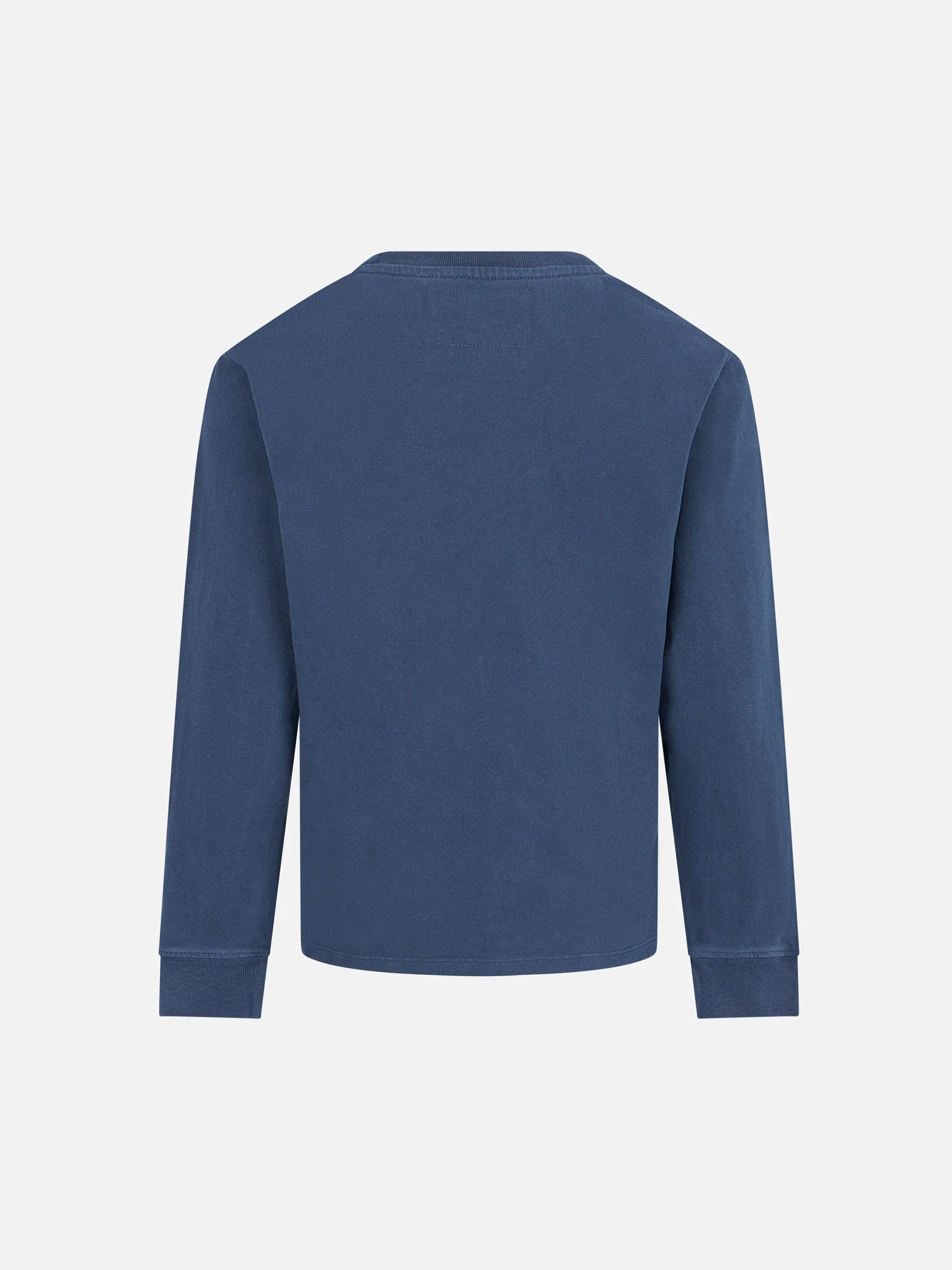T-shirt blu da bambino in cotone pesante - Image 2