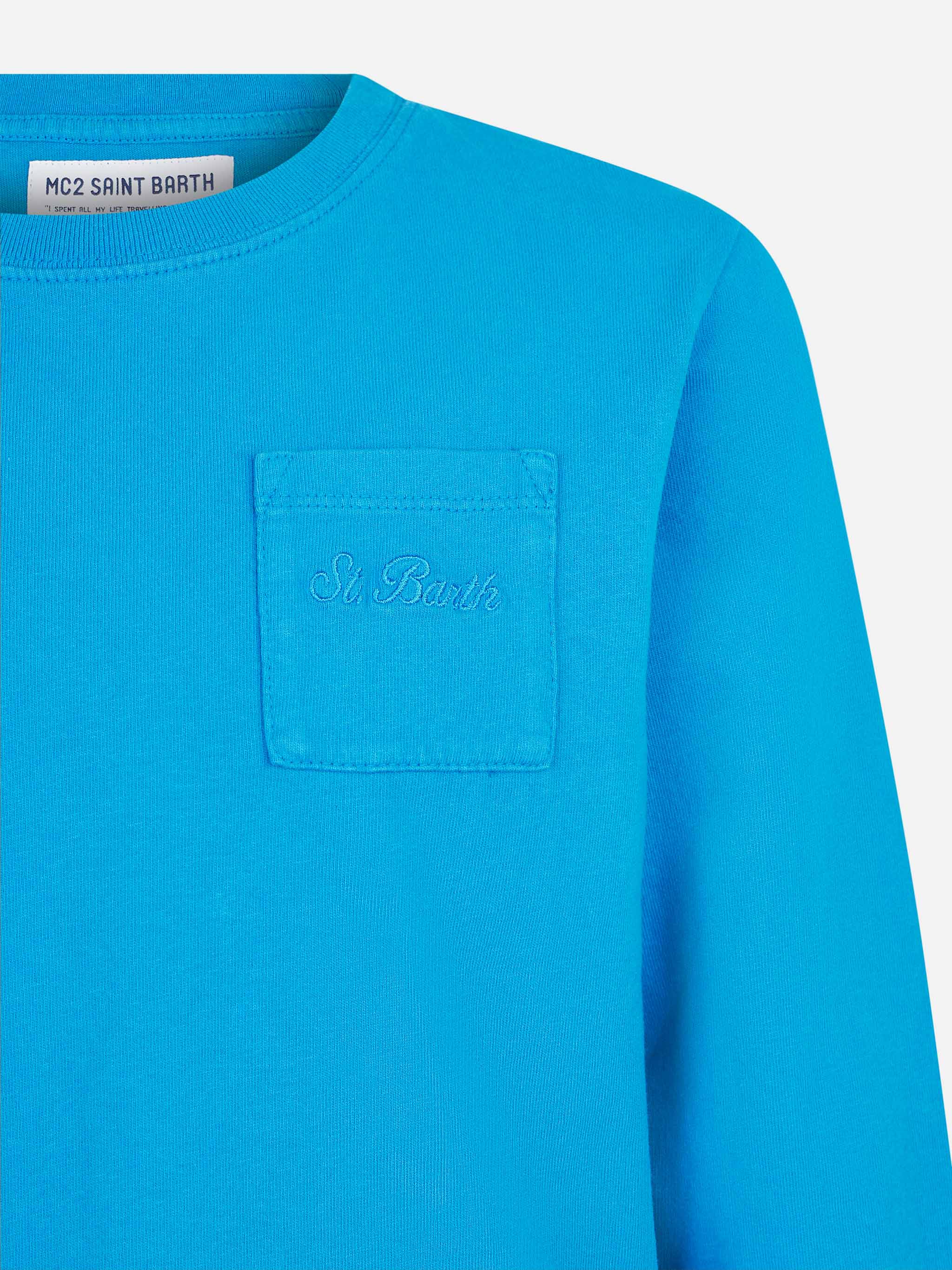 T-shirt bluette da bambino in cotone pesante - Image 3