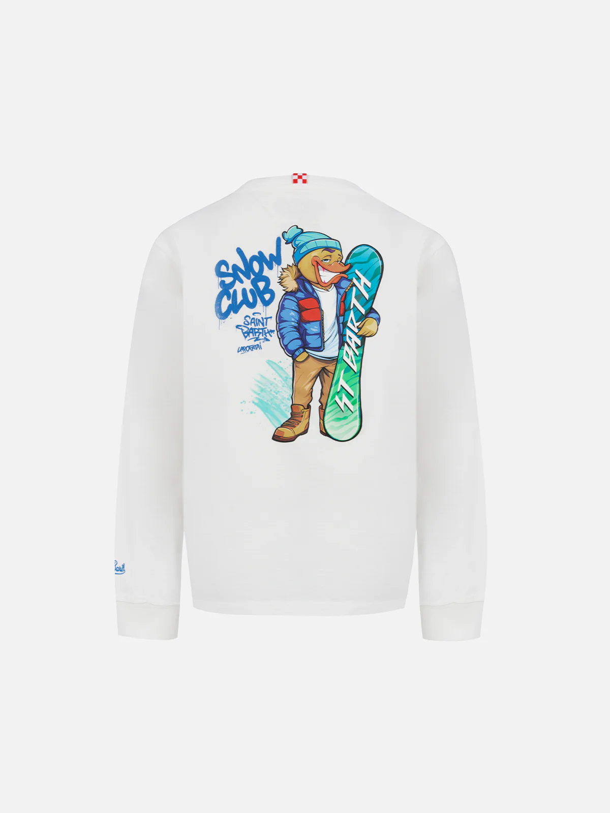 T-shirt da bambino in cotone pesante Luton con stampa Crypto Duck Snow | EDIZIONE SPECIALE CRYPTO PUPPETS - Image 2
