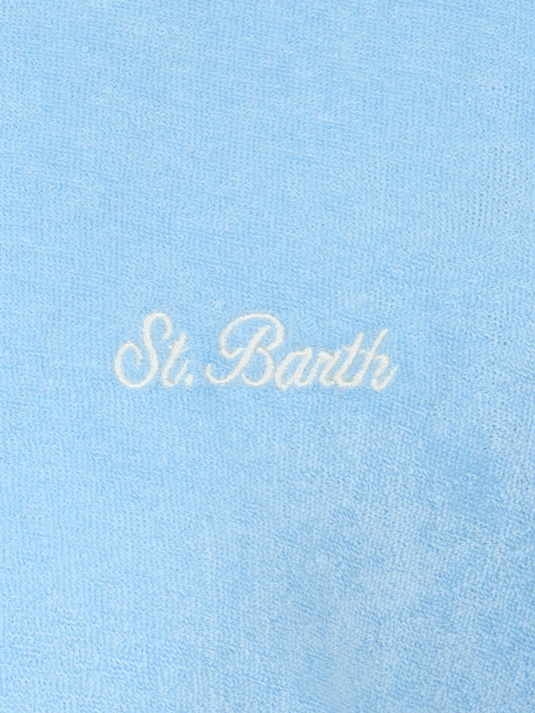 T-shirt da bambino in spugna azzurra Gary con ricamo St. Barth - Image 3