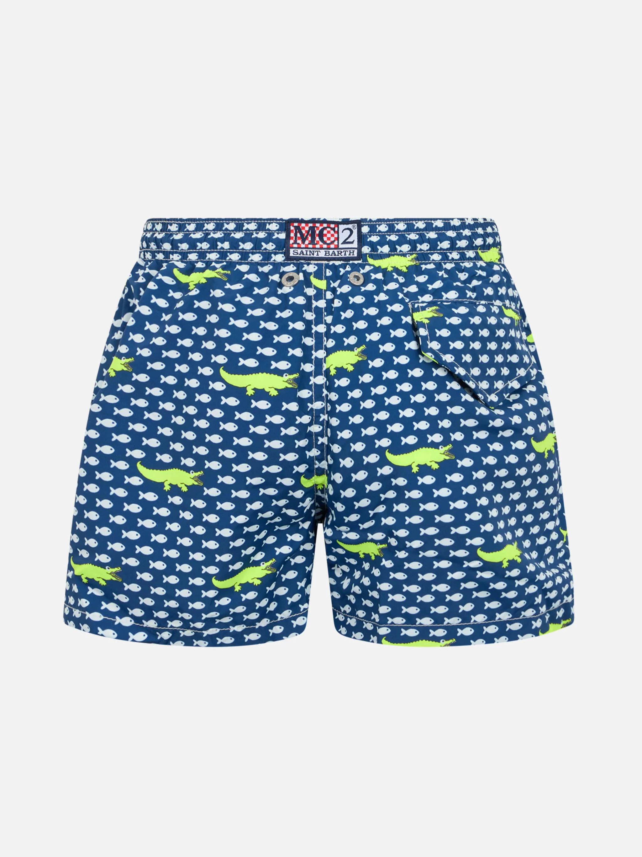 Costume da bagno da  bambino in tessuto leggero Jean Lighting con stampa coccodrillo - Image 2