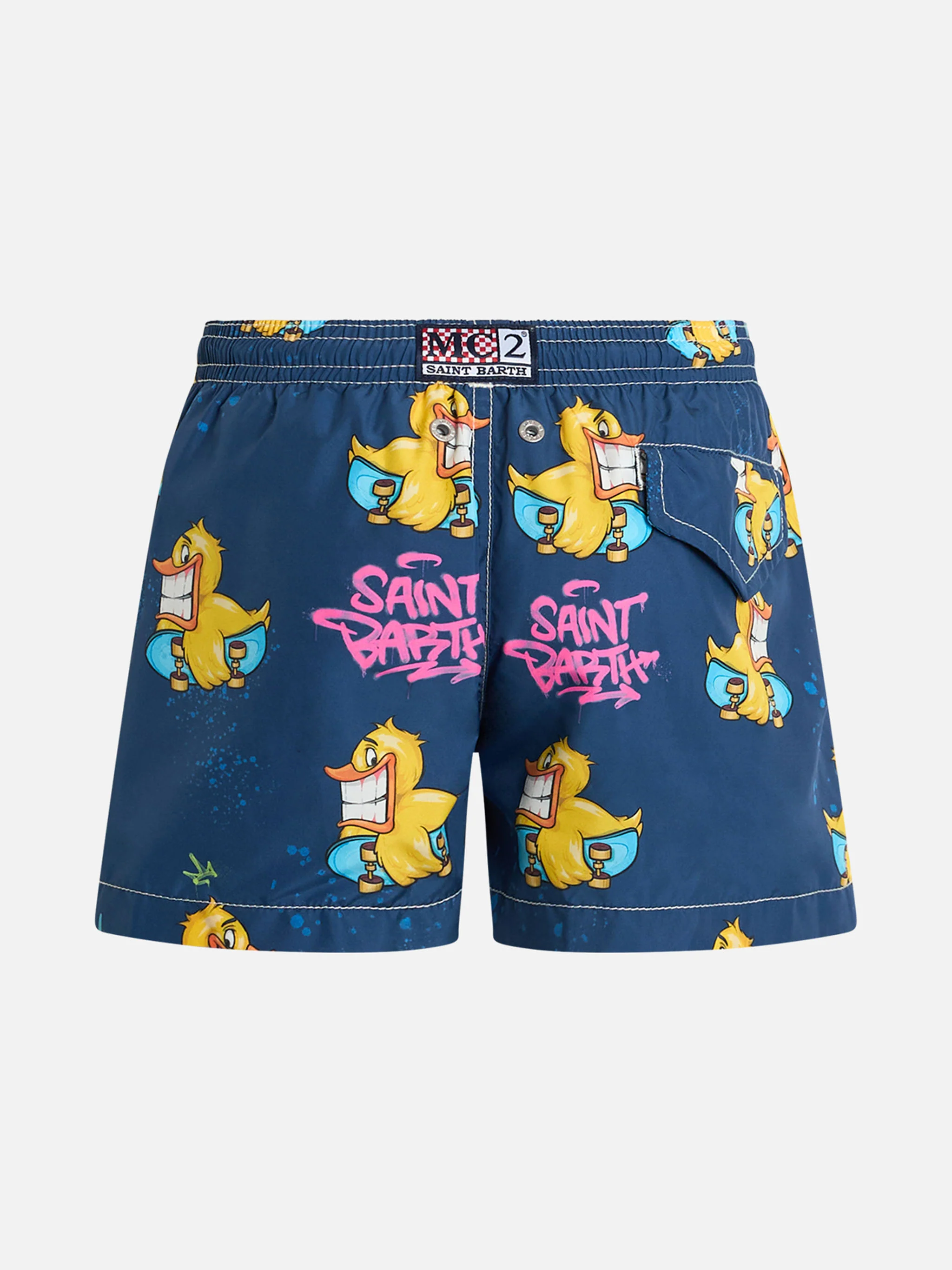 Costume da bagno da bambino in tessuto leggero Jean Lighting con stampa crypto paperelle | EDIZIONE SPECIALE CRYPTOPUPPETS - Image 2