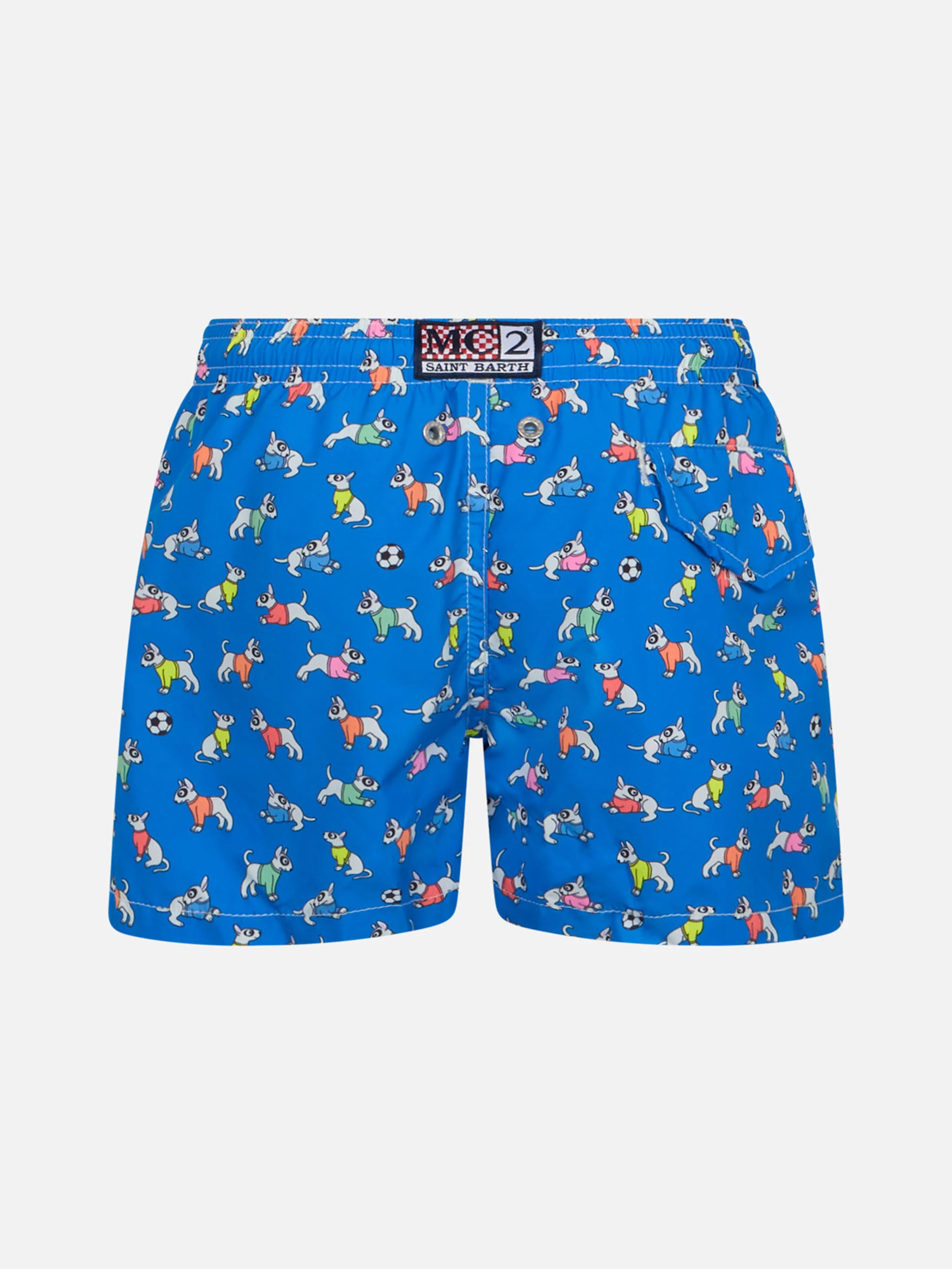 Costume da bagno da bambino in tessuto leggero Jean Lighting con stampa cani - Image 2