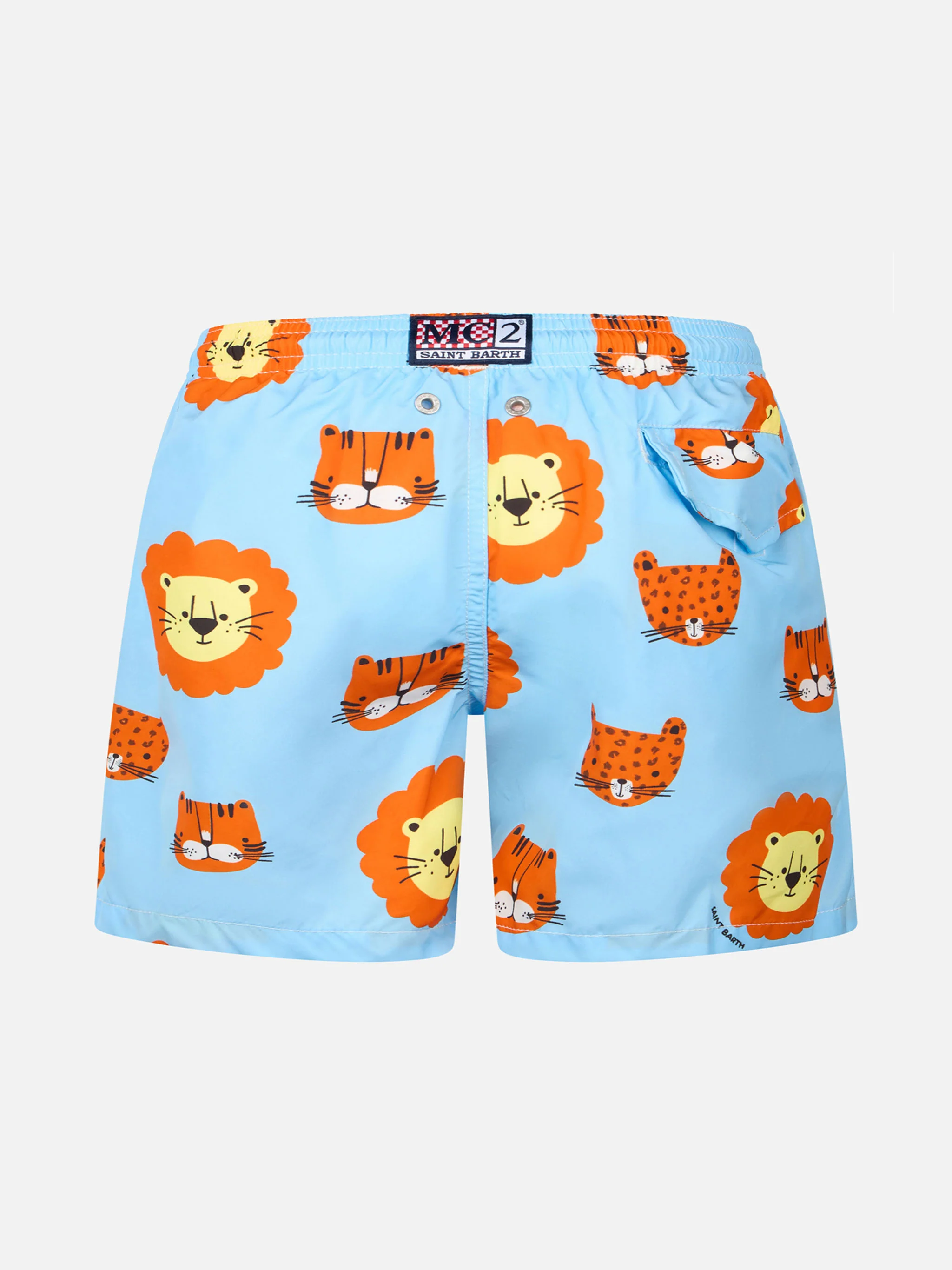 Costume da bagno da bambino in tessuto leggero Jean Lighting con stampa leoni - Image 2