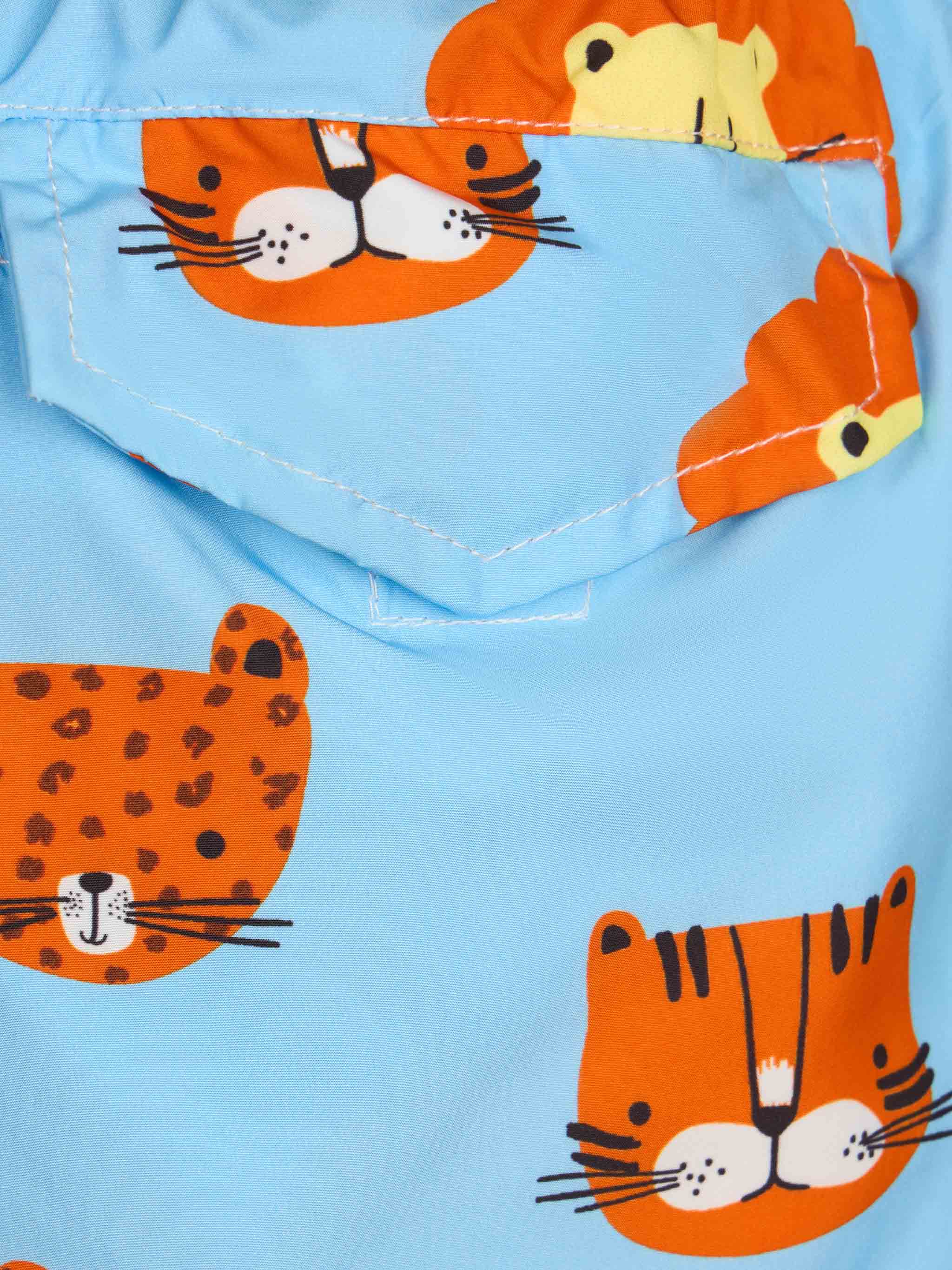 Costume da bagno da bambino in tessuto leggero Jean Lighting con stampa leoni - Image 3