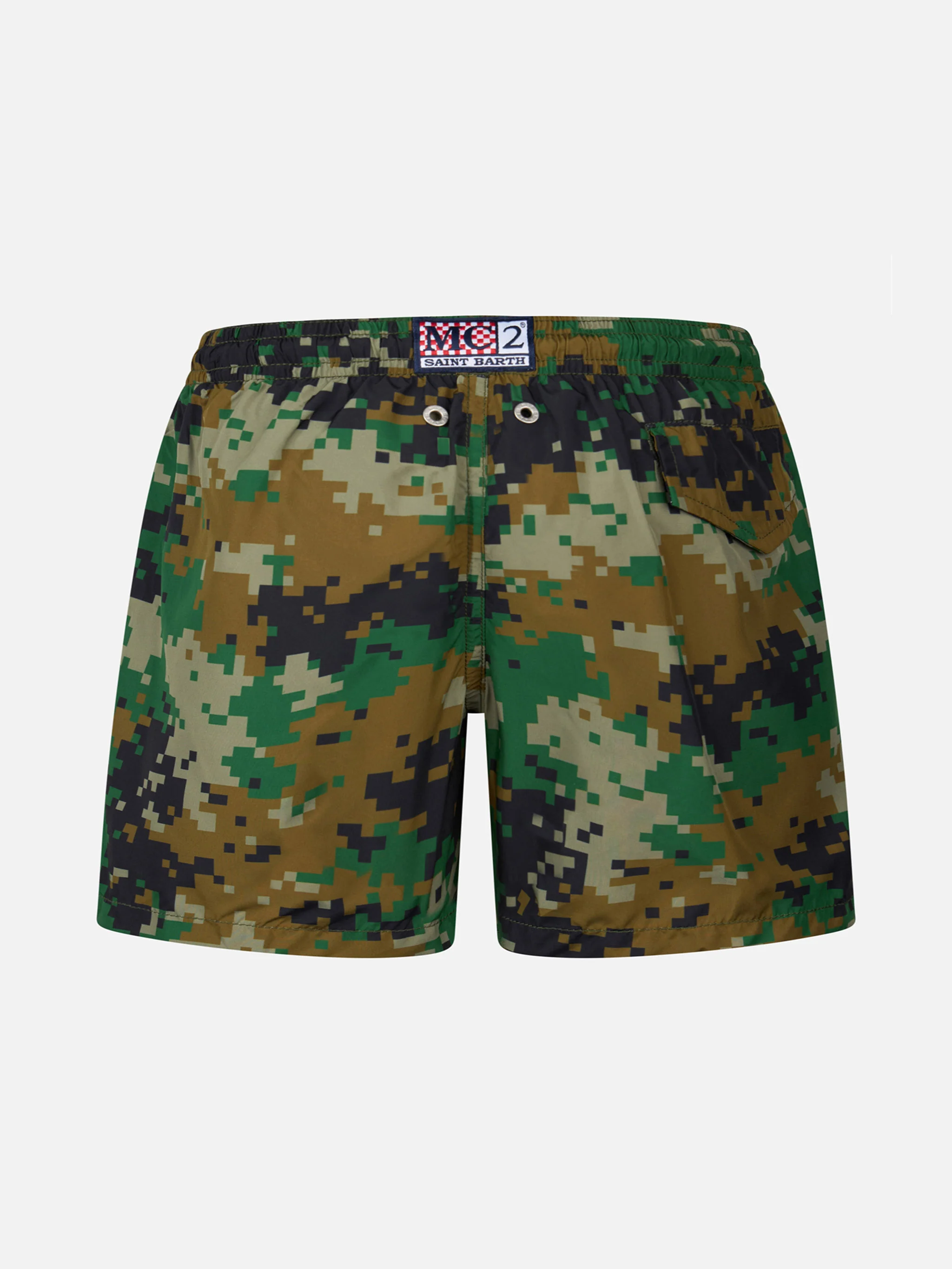 Costume da bagno da bambino in tessuto leggero Jean Lighting con stampa pixel camouflage - Image 2