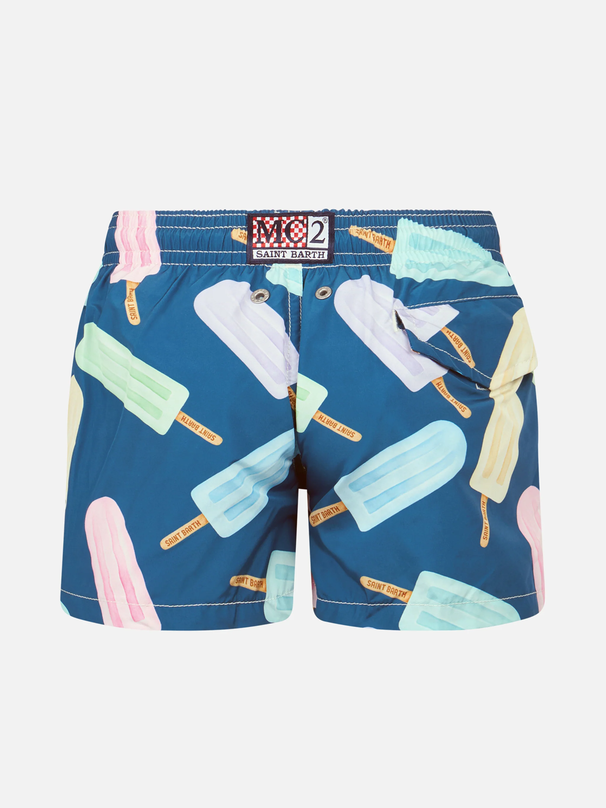 Costume da bagno da bambino in tessuto leggero Jean Lighting con stampa ghiaccioli - Image 2