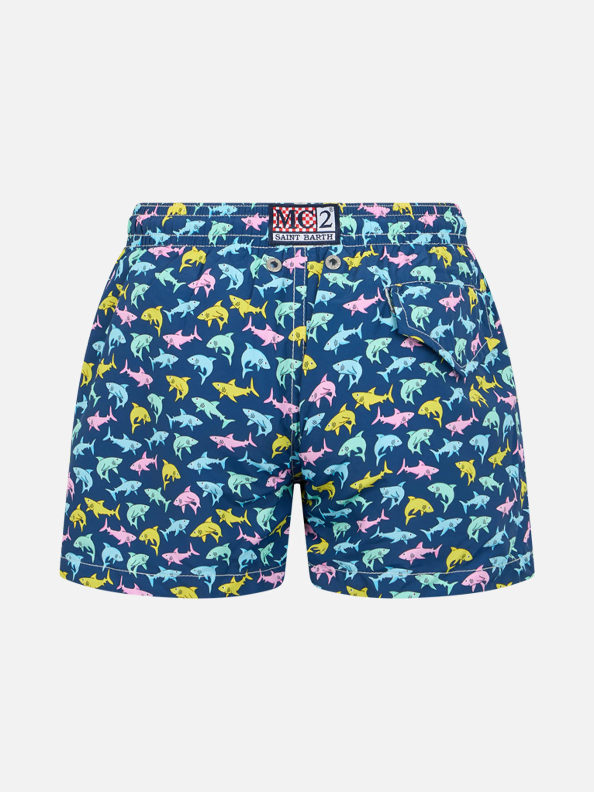 Costume da bagno da bambino in tessuto leggero Jean Lighting con stampa squali - Image 2