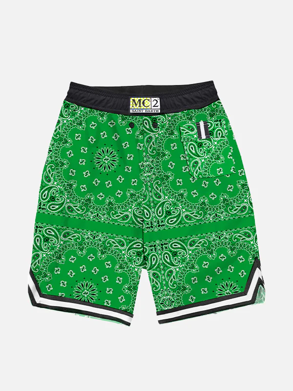 Costume da bagno lungo da bambino con stampa bandana - Image 2