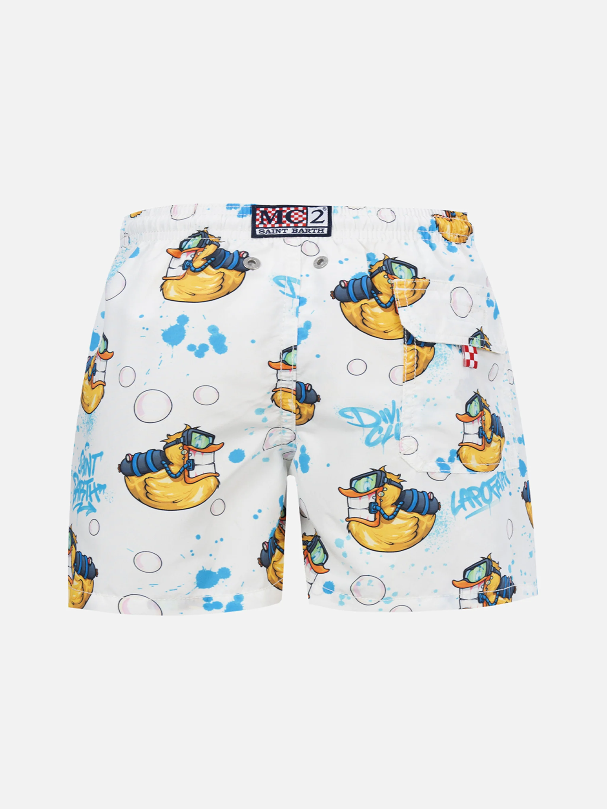 Costume da bagno da bambino di media lunghezza Jean con stampa Crypto Ducky | EDIZIONE SPECIALE CRYPTOPUPPETS - Image 2