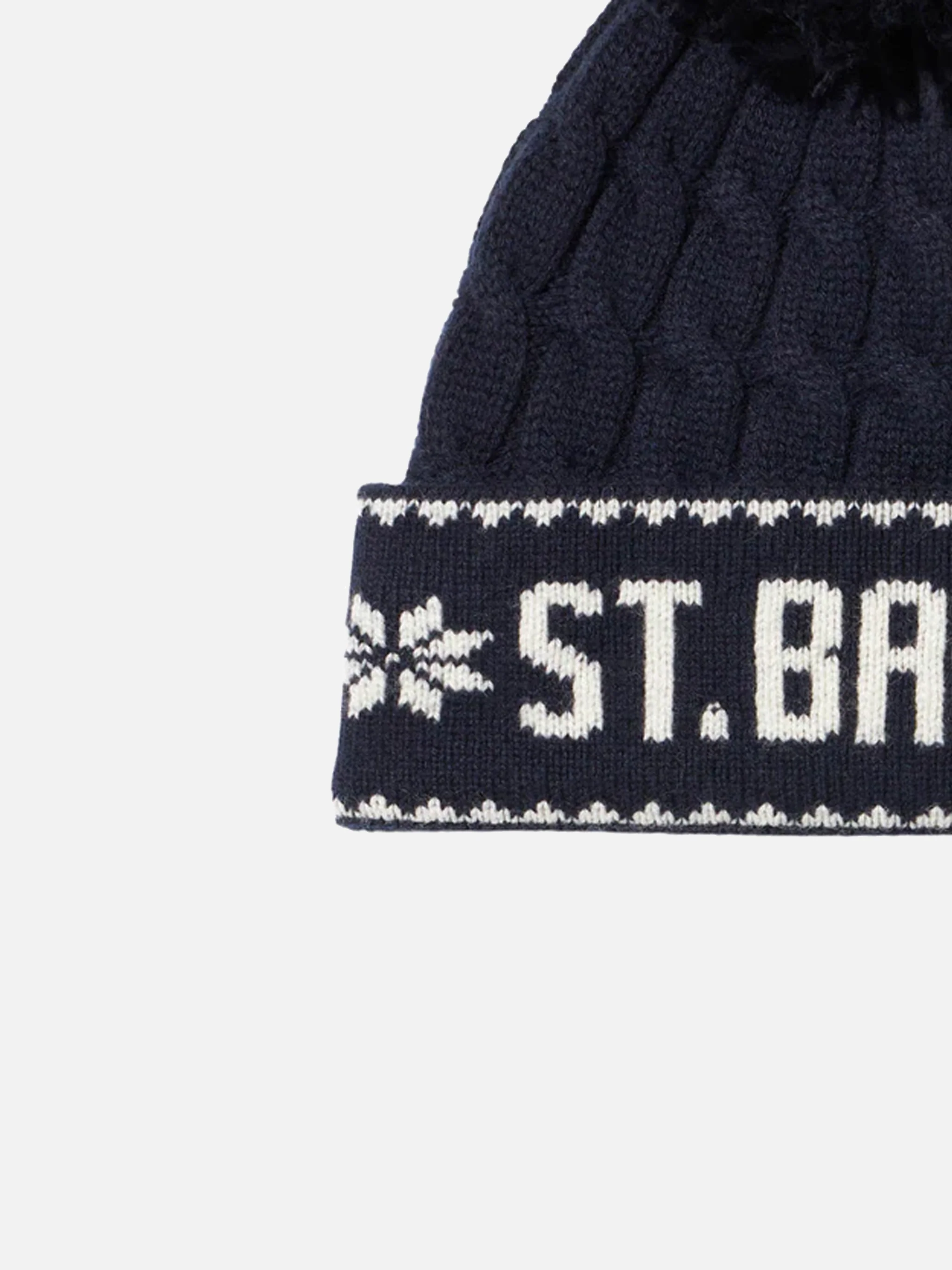 Berretto da bambino blu navy con pompon - Image 2