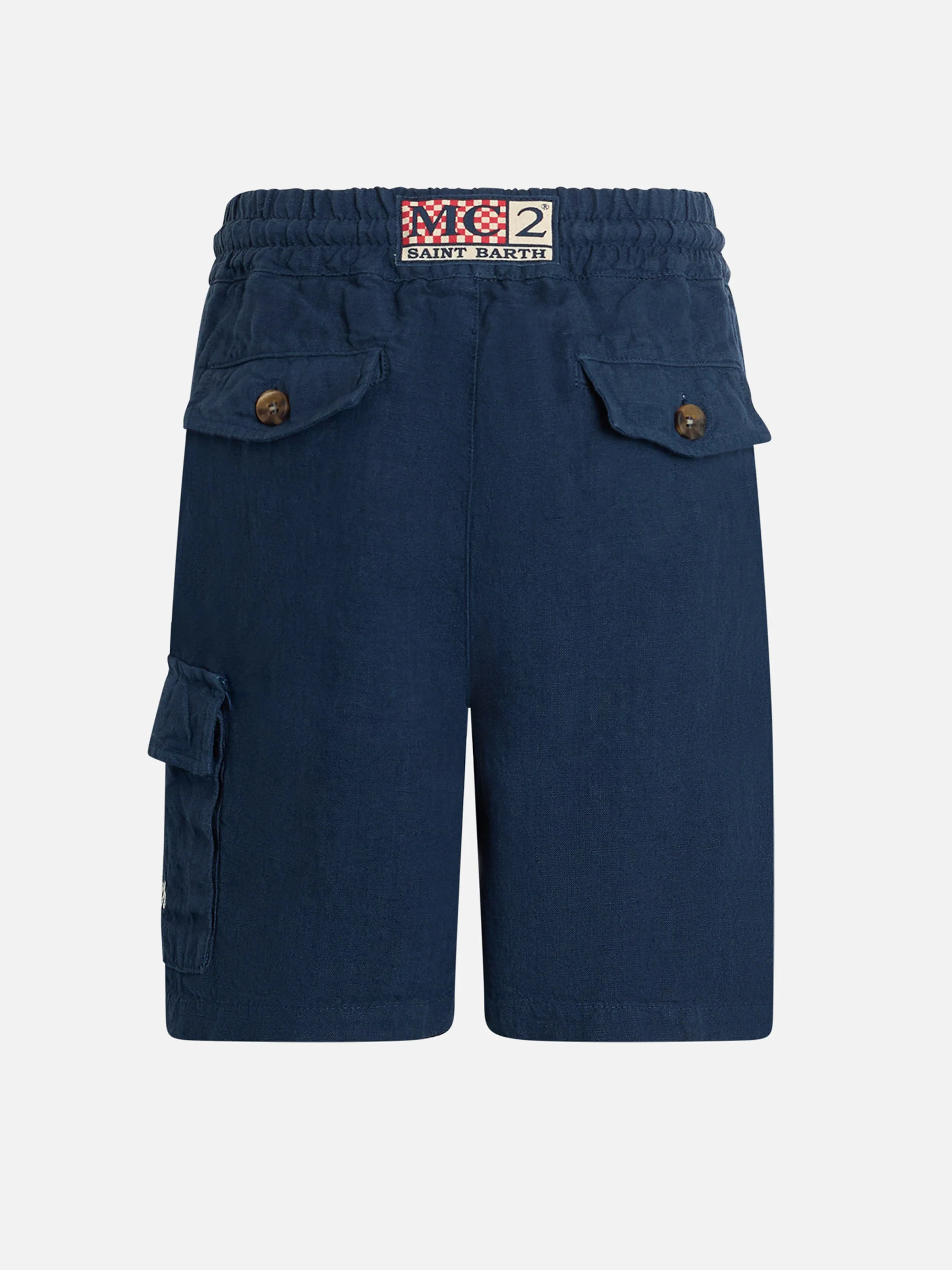 Bermuda da bambino in lino blu navy Marseille Jr - Image 2
