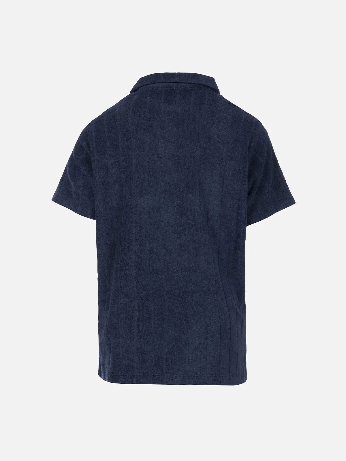 Polo da bambino in spugna blu navy Jeremy Jr con motivo a righe in rilievo - Image 2