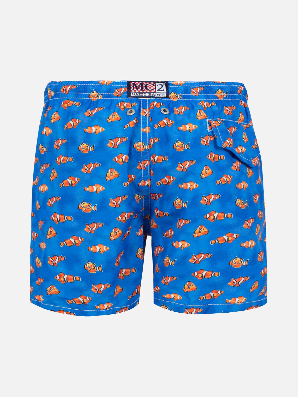 Costume da bagno da bambino in tessuto leggero con stampa pesci pagliaccio - Image 2