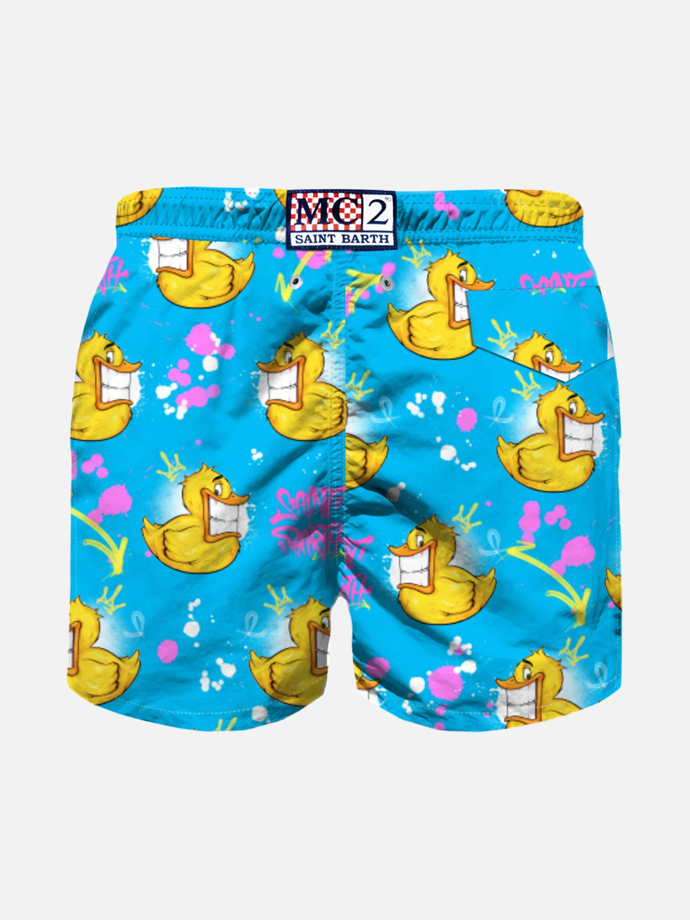 Costume da bagno da bambino con stampa Crypto papera | CRYPTO PUPPETS® EDIZIONE SPECIALE - Image 2