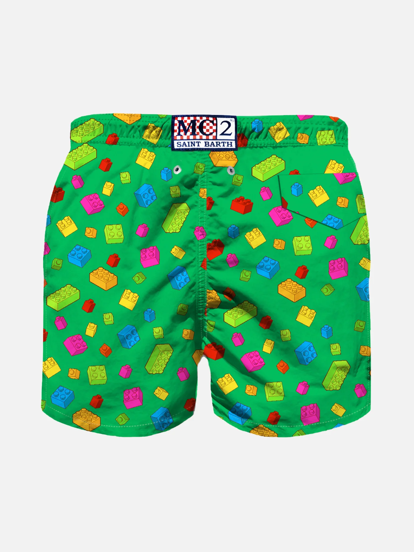 Costume da bagno da  bambino con stampa mattoncini multicolore - Image 2