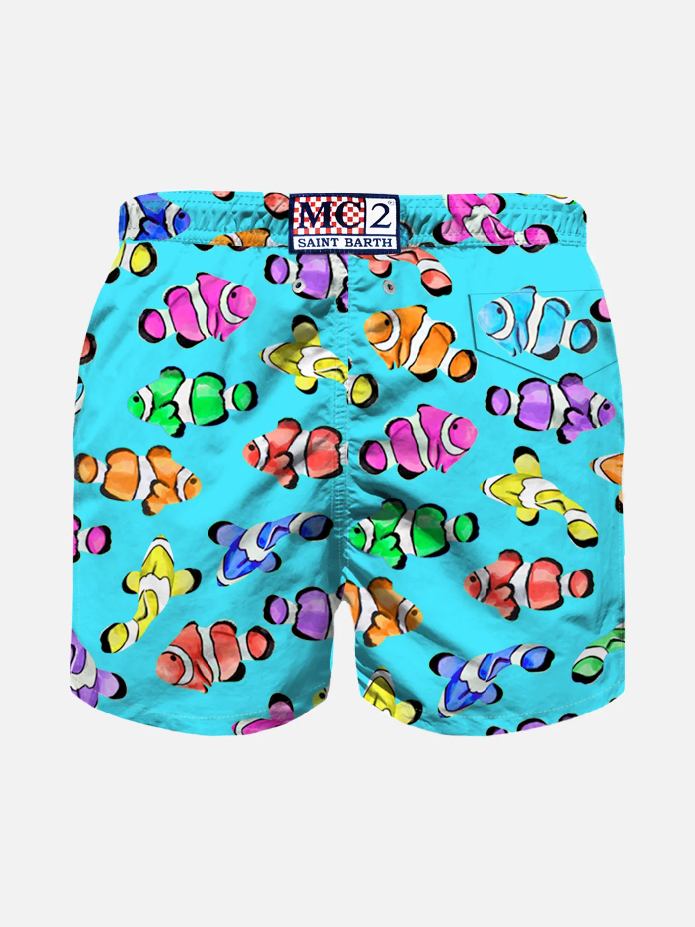 Costume da bagno da bambino con stampa di pesci pagliaccio multicolore - Image 2