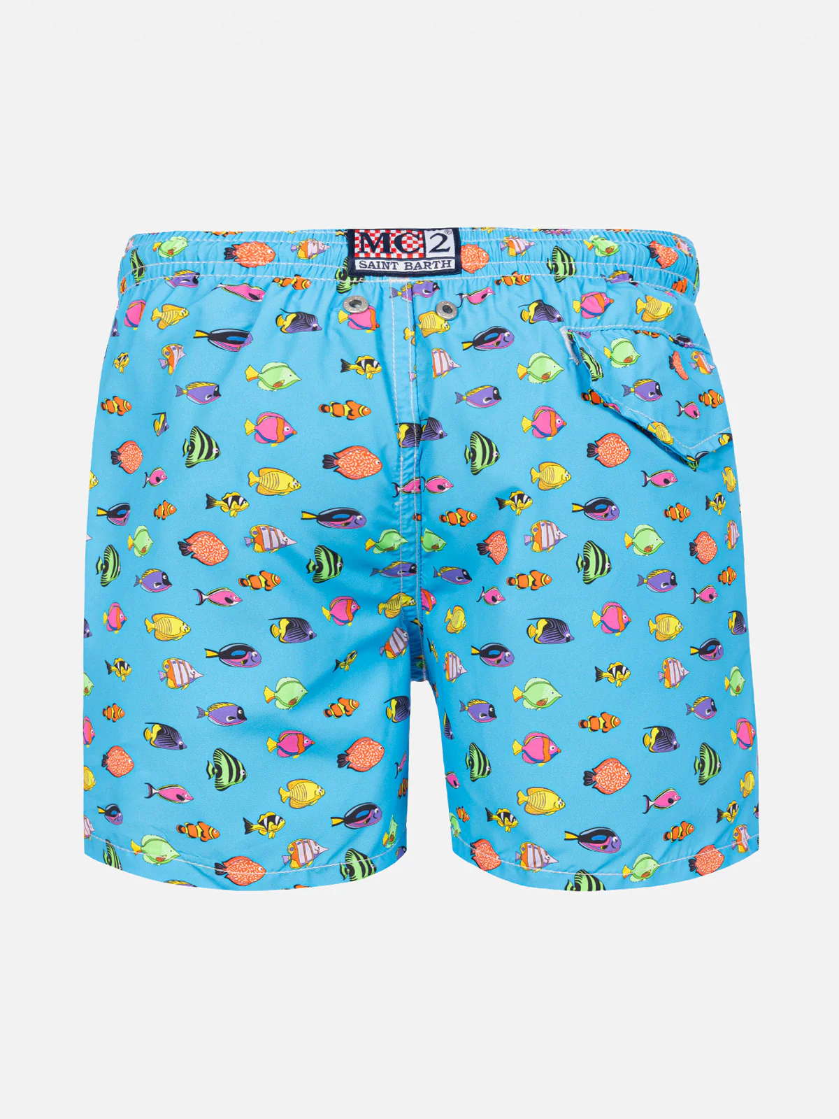 Costume da bagno da bambino in tessuto leggero con stampa pesci - Image 2