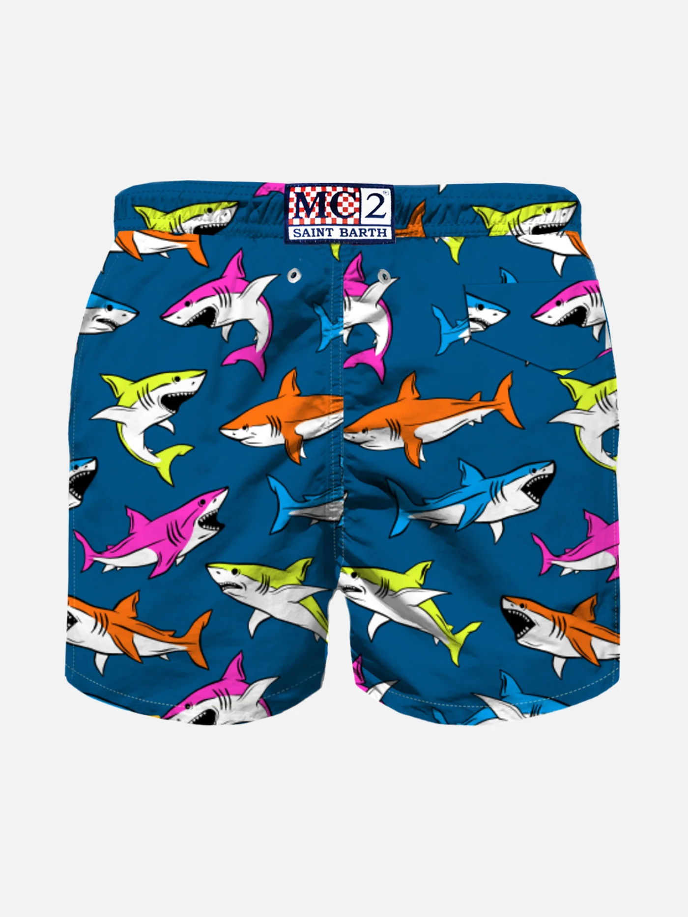 Costume da bagno da bambino con stampa squali multicolore - Image 2