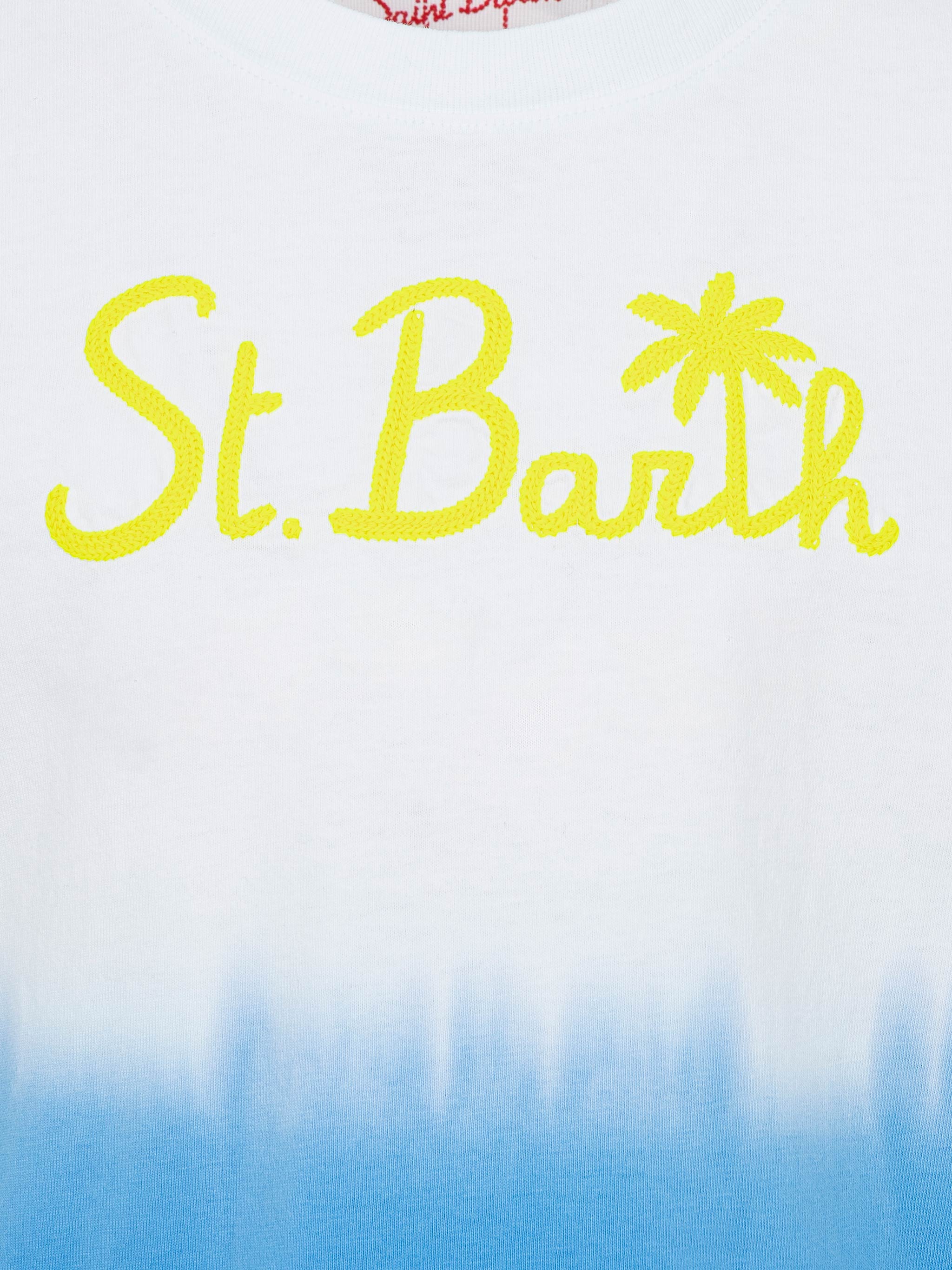 T-shirt da bambino tie dye con ricamo - Image 3
