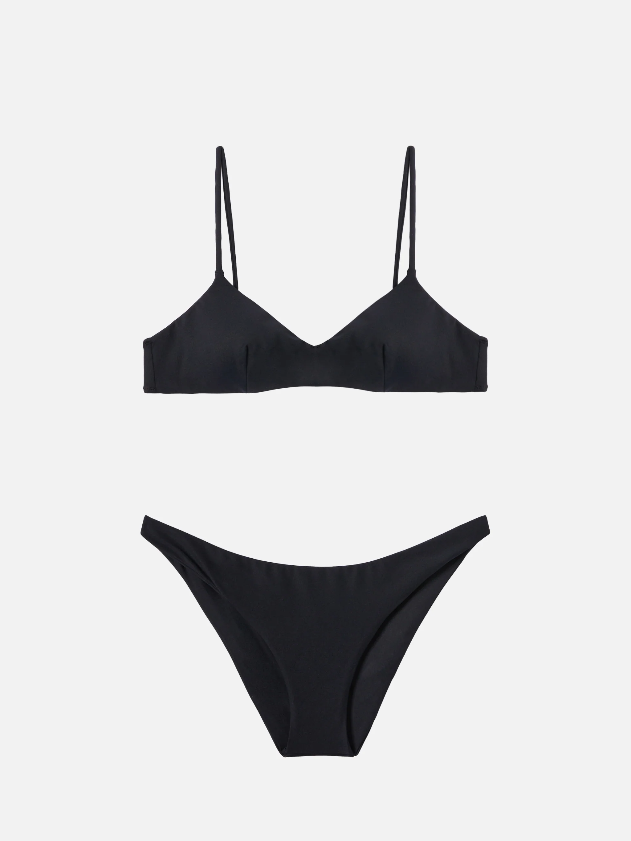 Bralette bikini May Elise in nero con slip da bagno classici