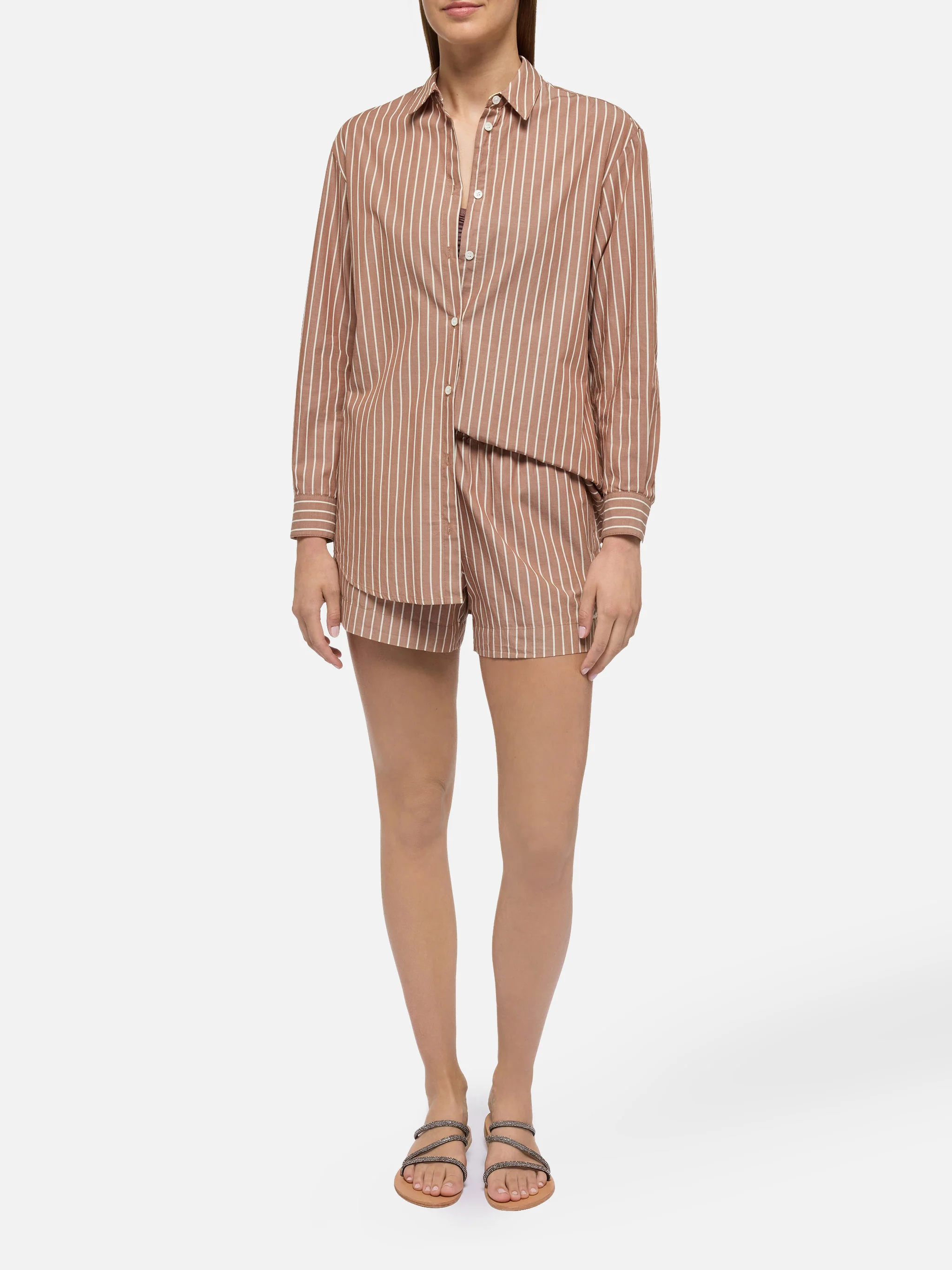 Brigitte camicia in cotone a righe con ricamo Sea, Sun St.Barth - Image 4