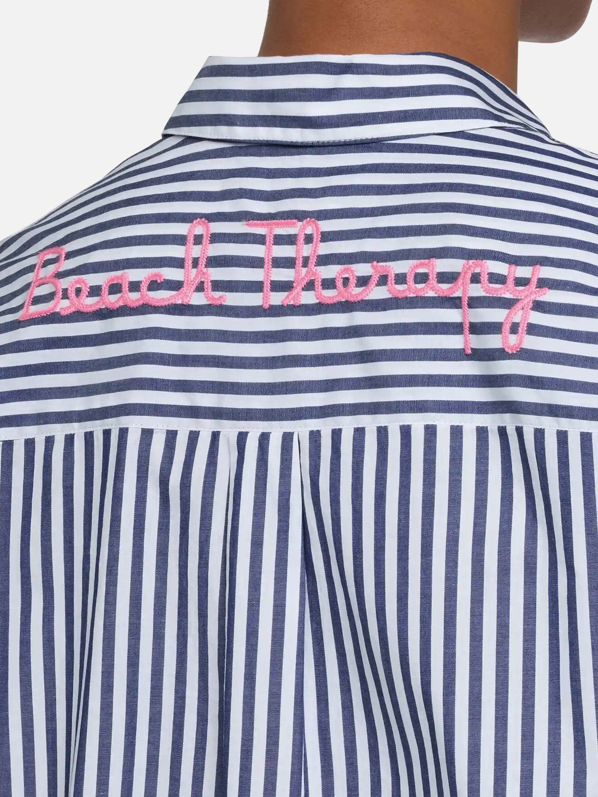 Brigitte camicia in cotone a righe con ricamo Saint Barth Beach Club - Image 2