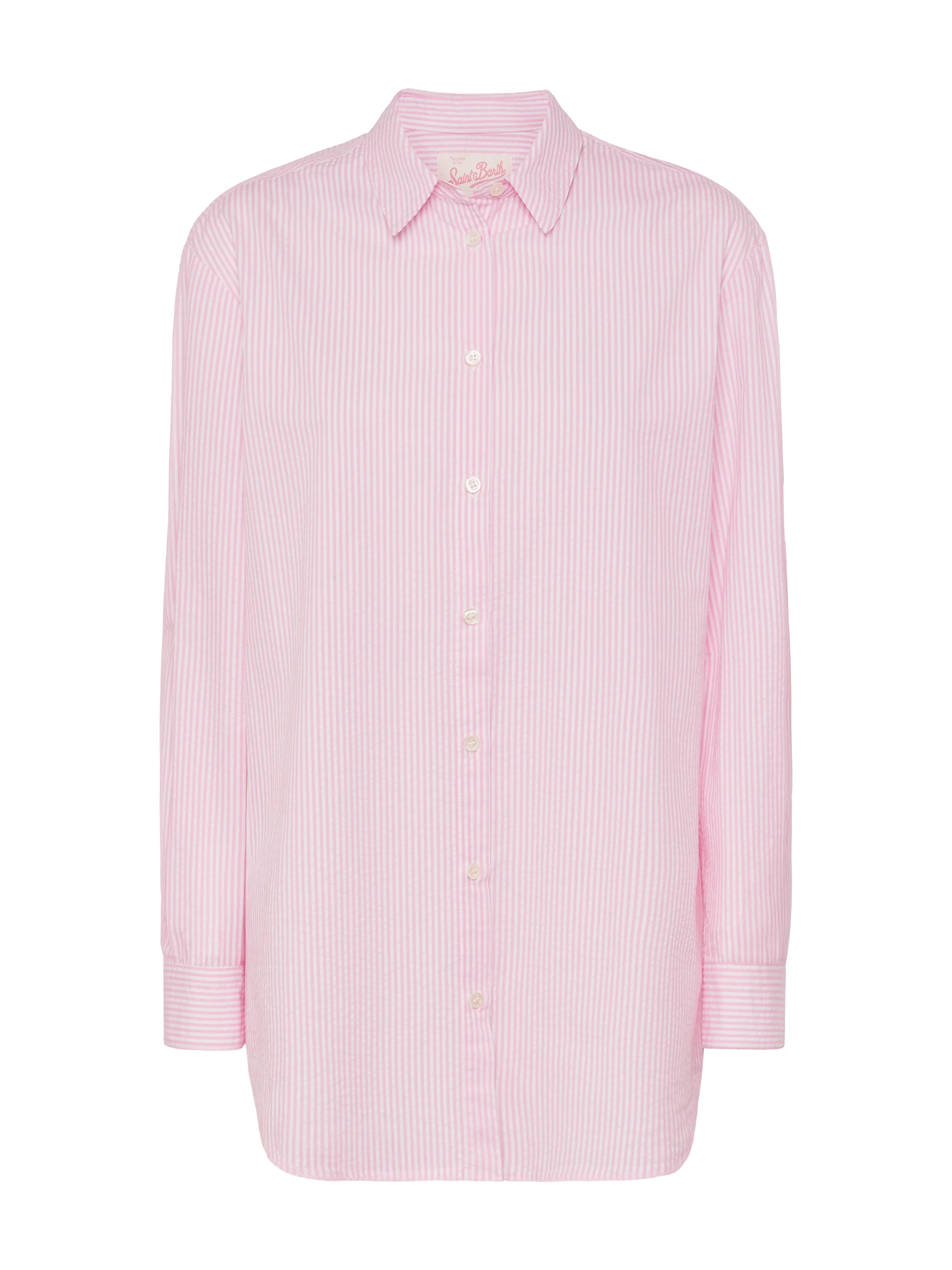 Brigitte camicia in seersucker a righe con ricamo Saint Barth - Image 3