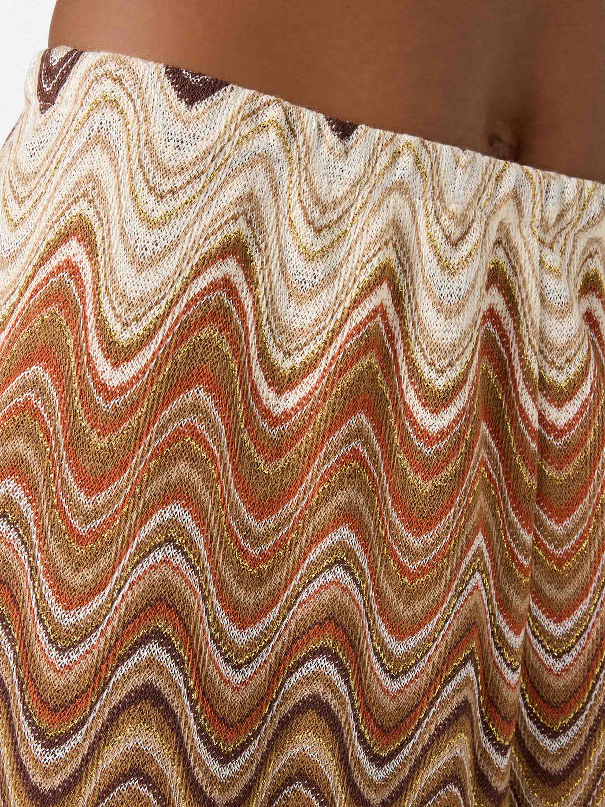Pantalone lungo Amalia in raschel degradé marrone - Image 4