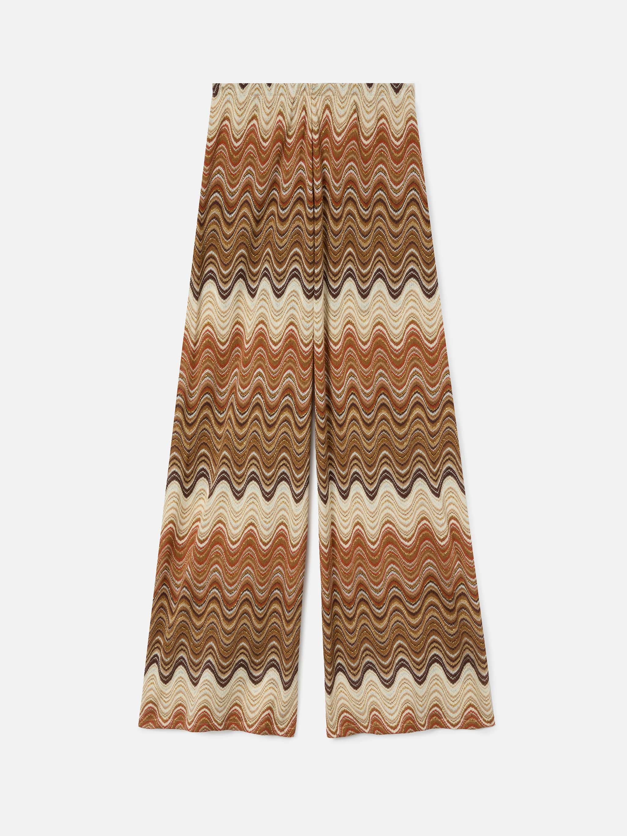 Pantalone lungo Amalia in raschel degradé marrone - Image 5