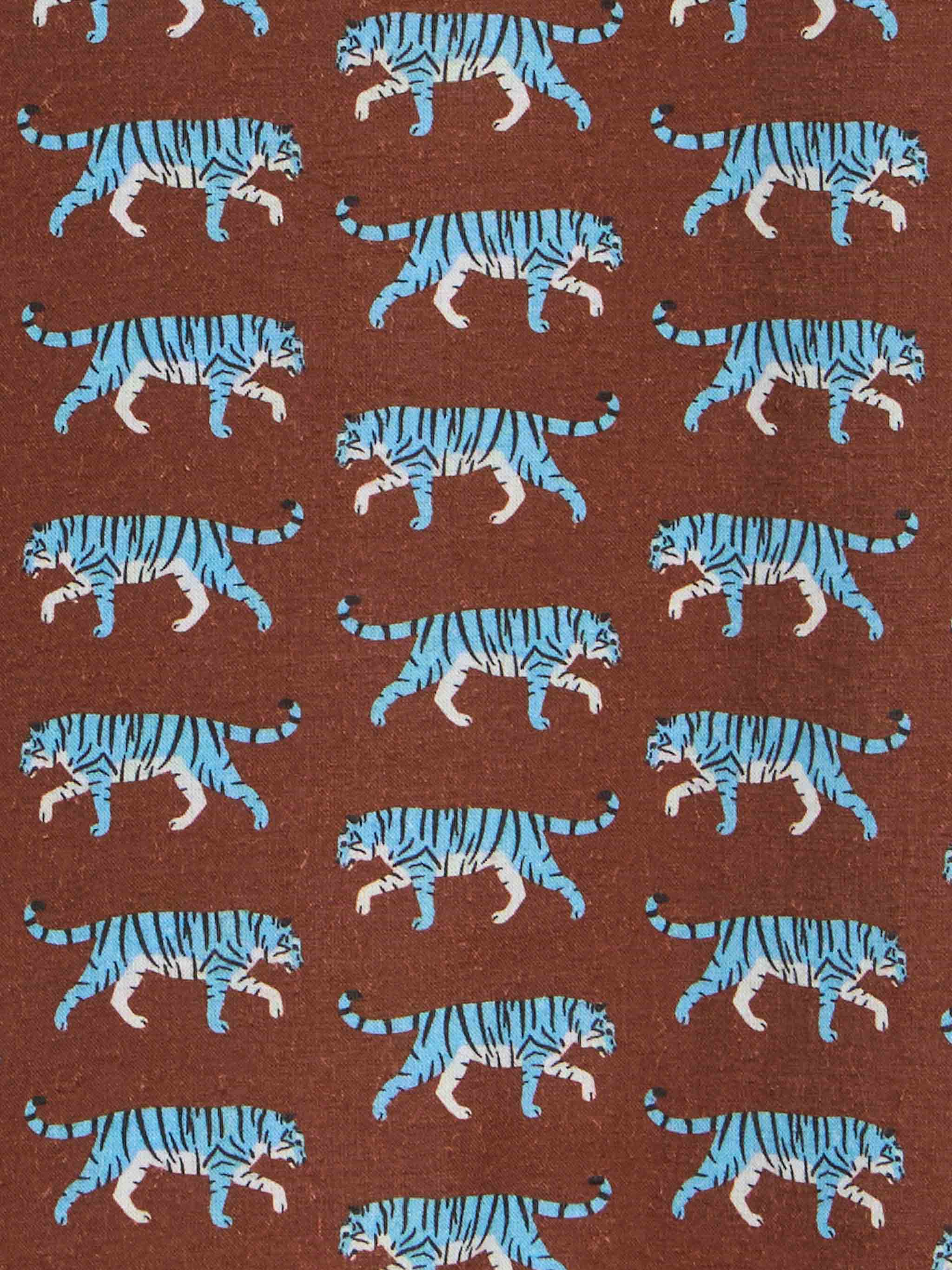 Camicia in mussola di cotone marrone da bambino Sharouk con stampa tigre - Image 3