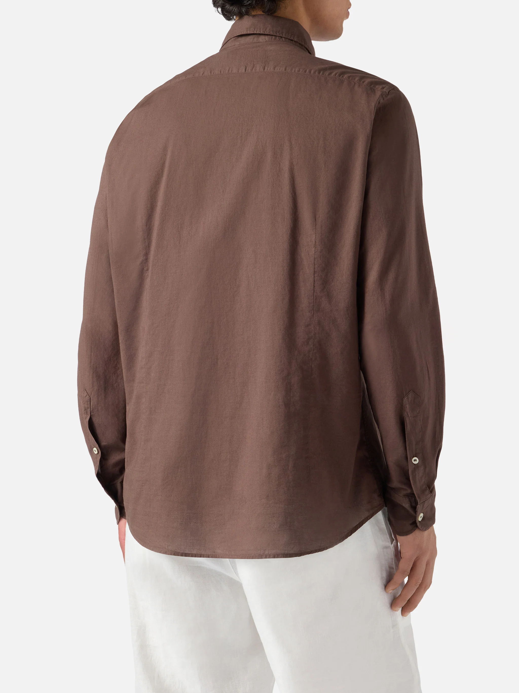 Camicia Chemise Ice in pure voile di cotone marrone - Image 3