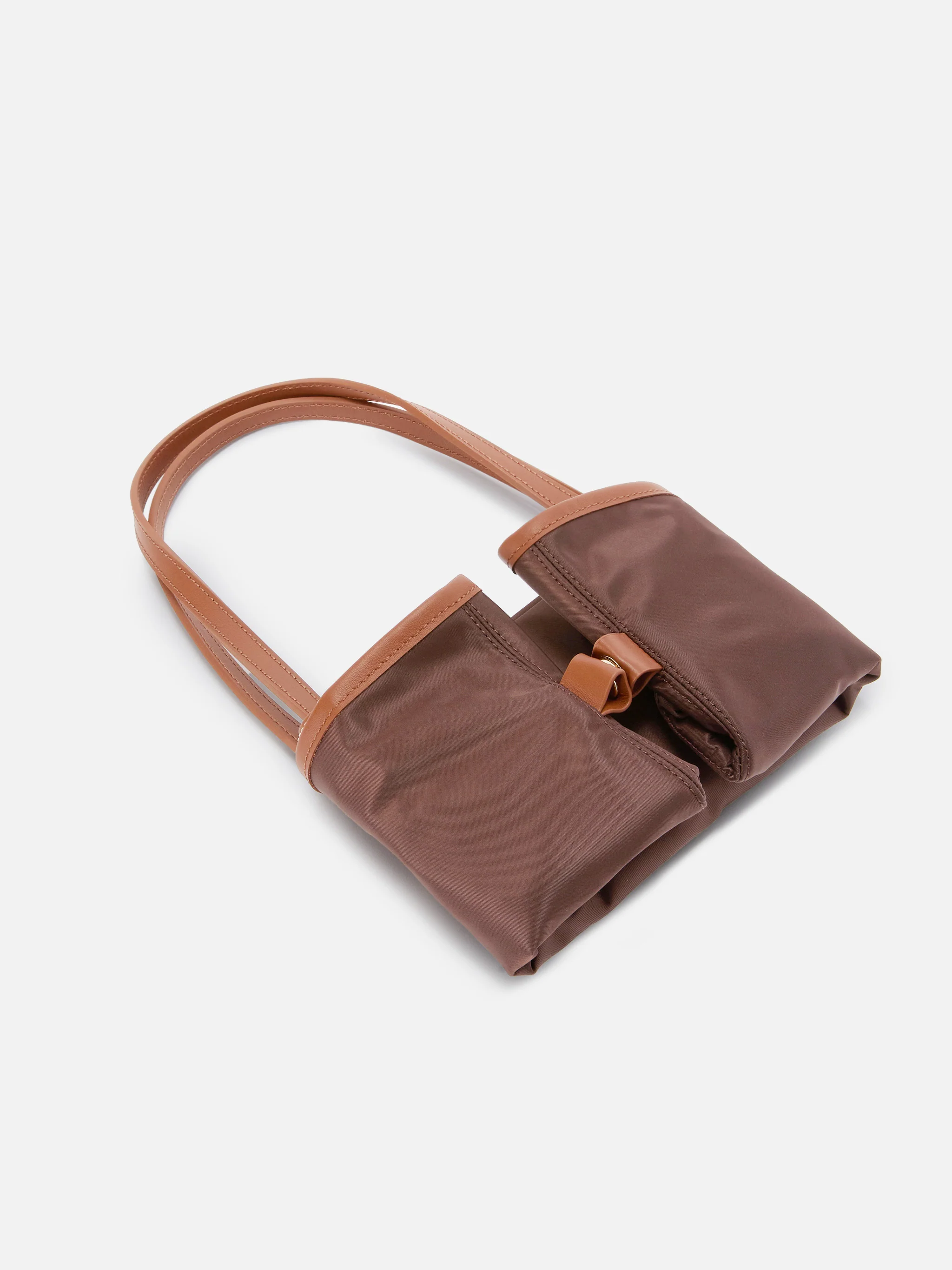 Borsa City medium in nylon marrone - Image 6