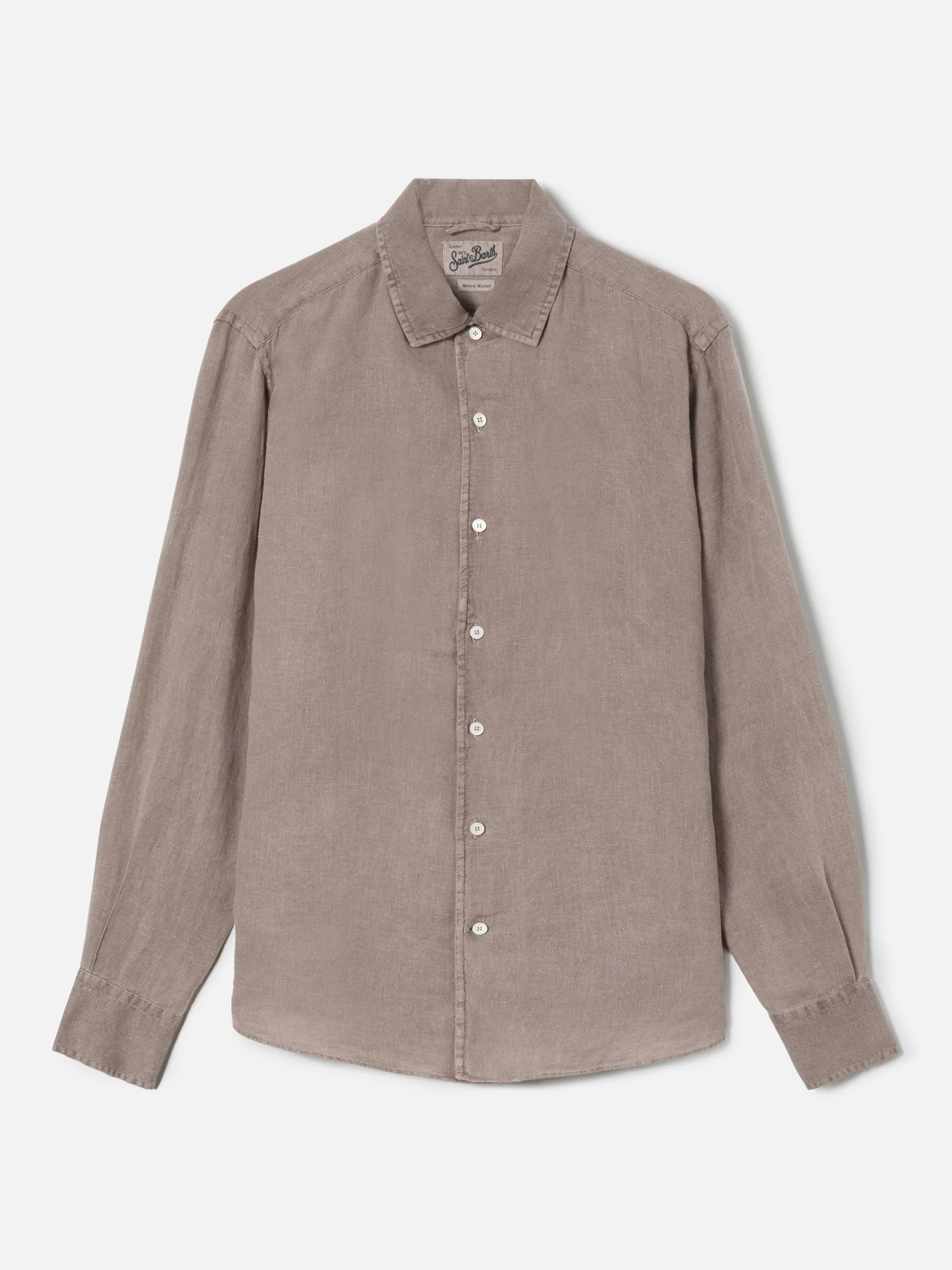 Camicia Raphael in puro lino marrone - Image 5