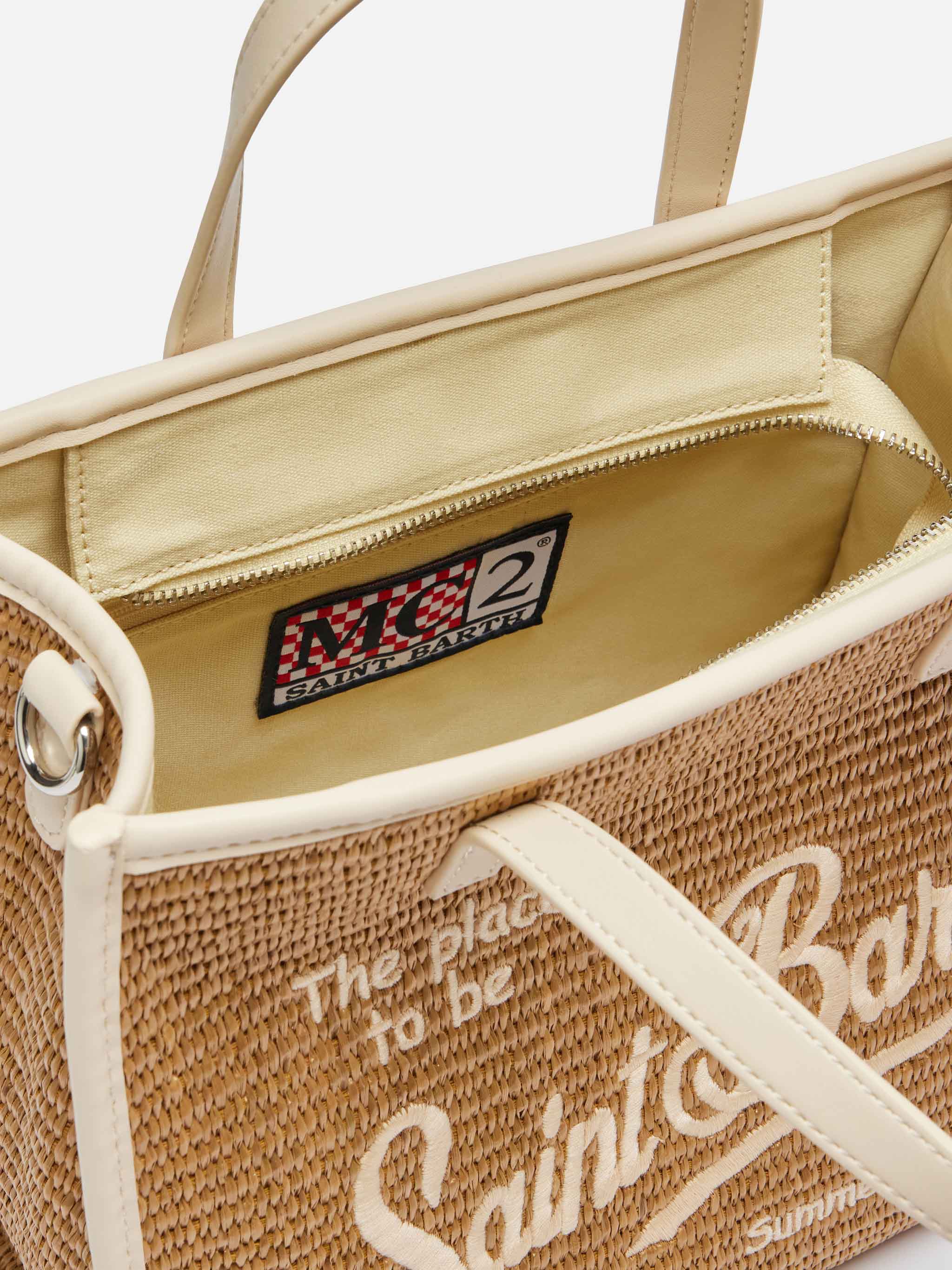 Borsa Vivian Mid Straw marrone effetto paglia - Image 6