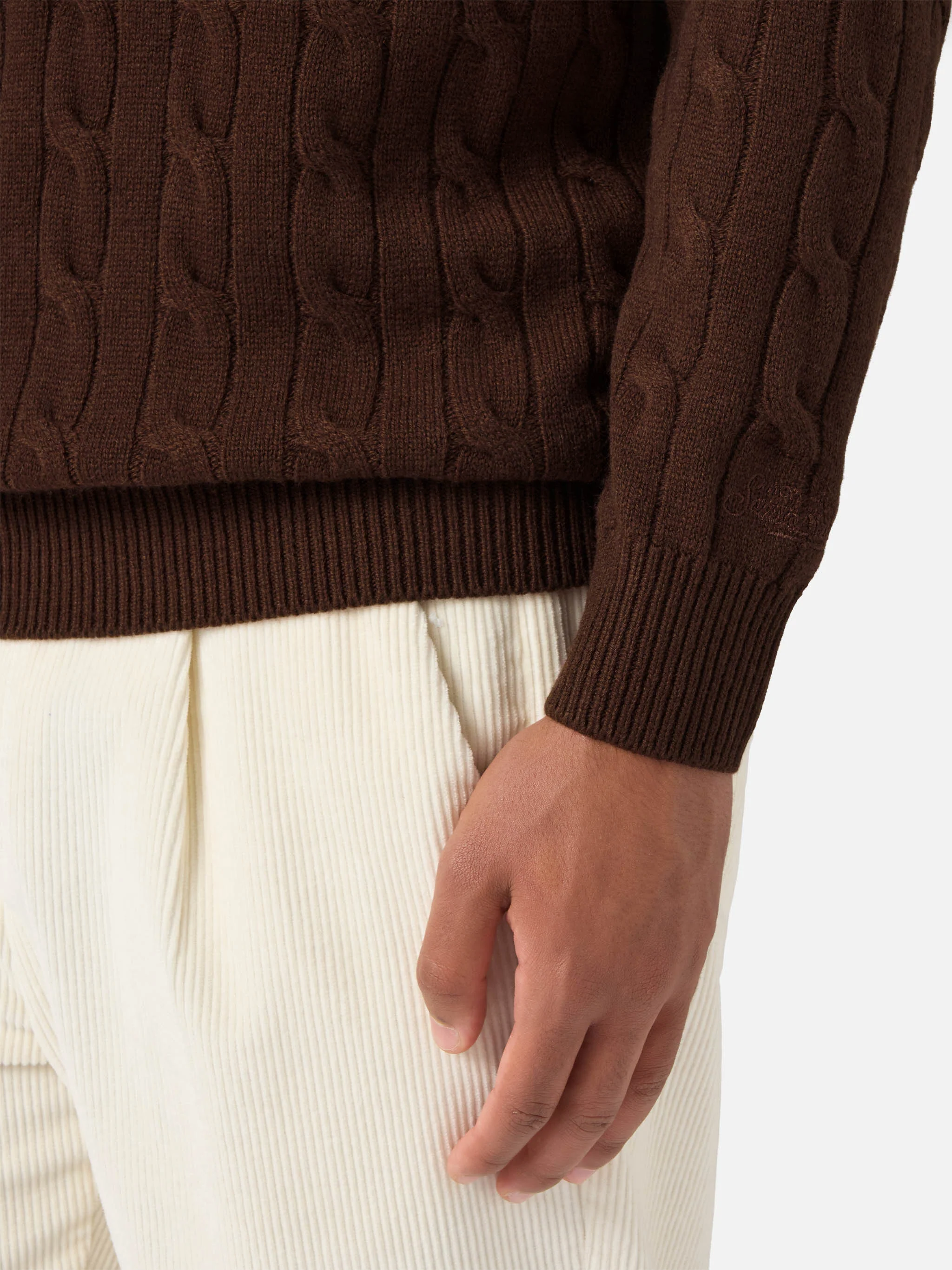 Polo in maglia Downing in lana marrone - Image 4
