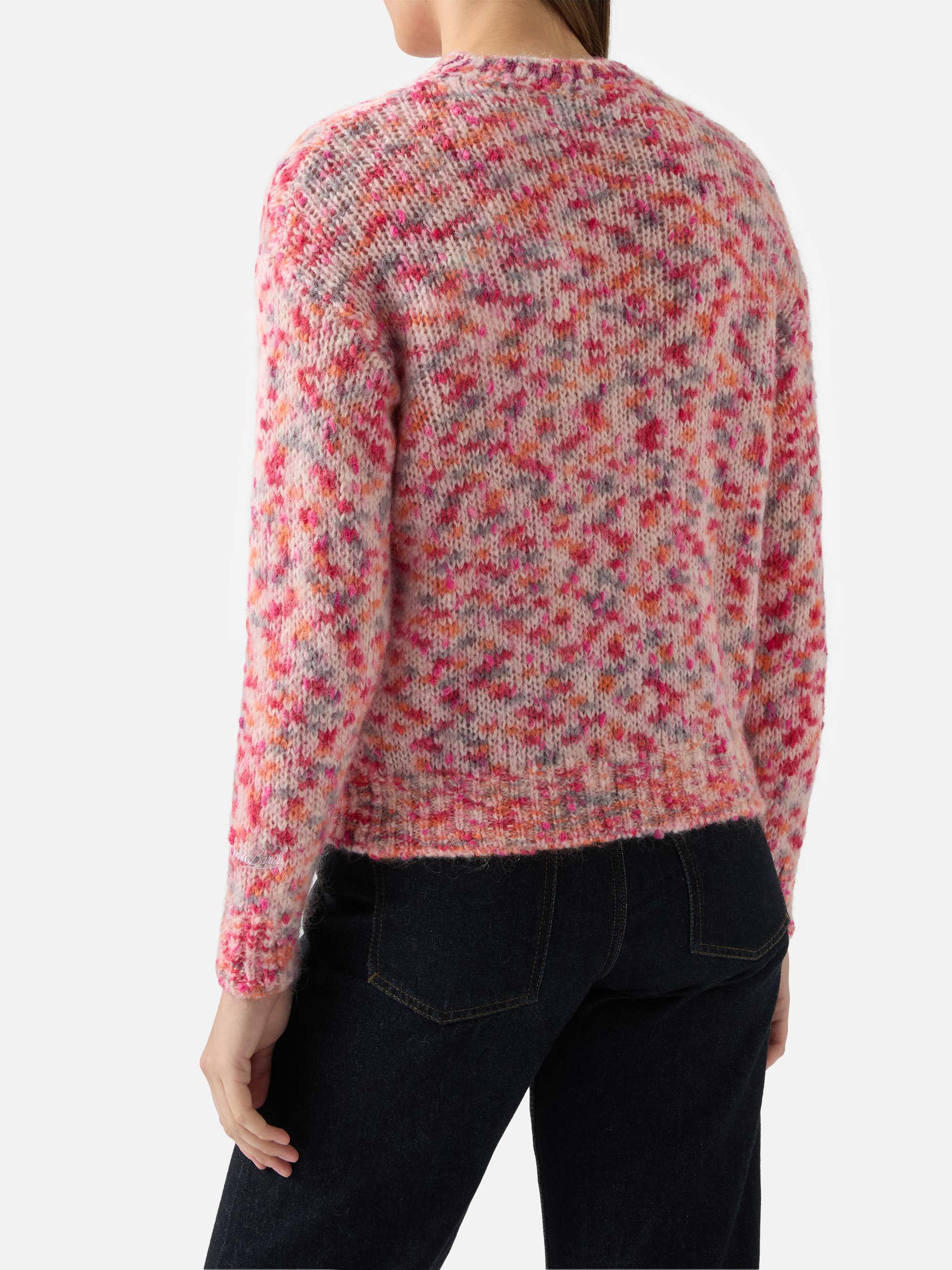 Girocollo Danya in misto alpaca garzato melange multicolor - Image 3