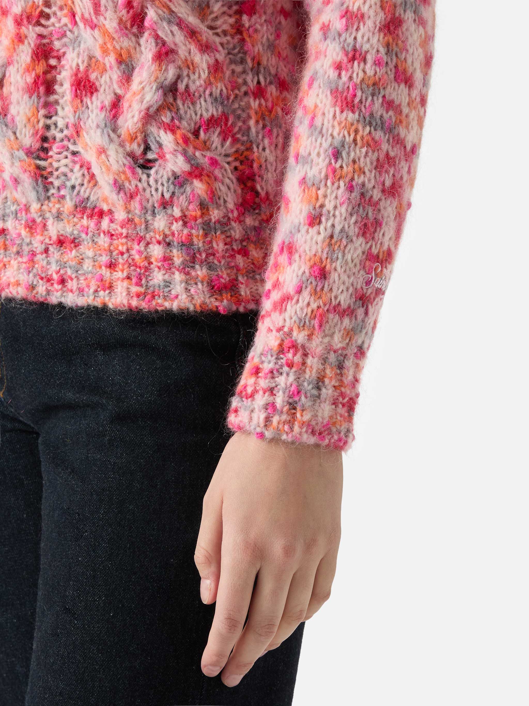 Girocollo Danya in misto alpaca garzato melange multicolor - Image 4